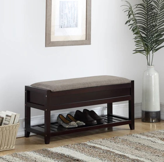 Walker Edison | Entryway Seating Bench with Shoe Storage