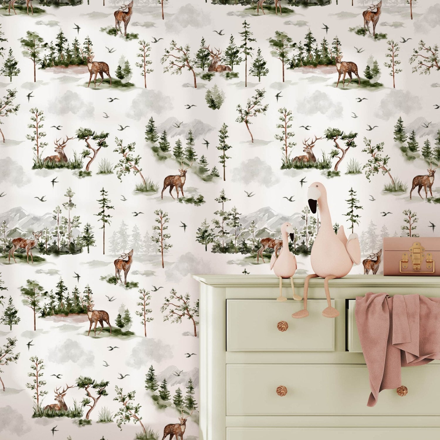 Forest Deer Wallpaper Mural