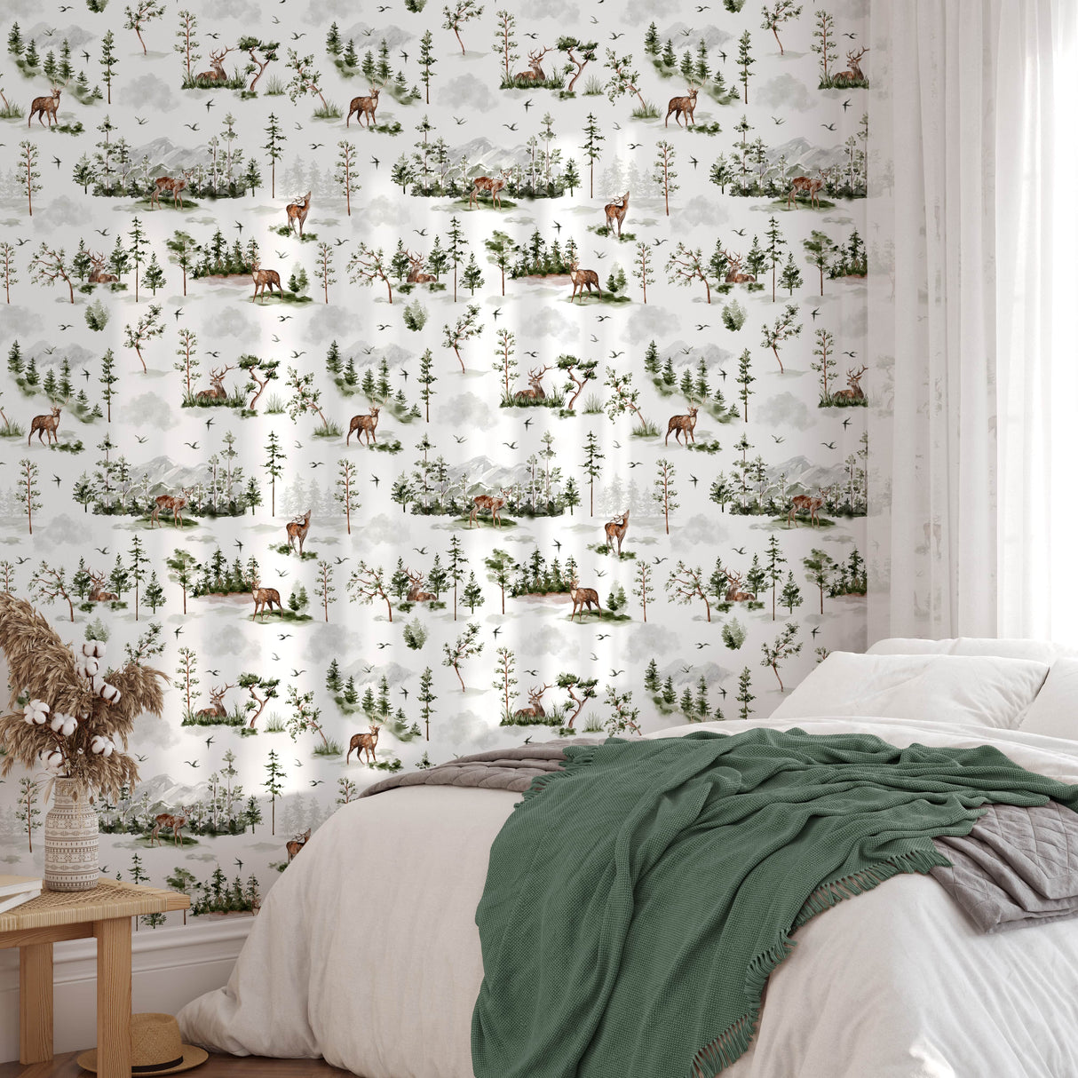 Forest Deer Wallpaper Mural