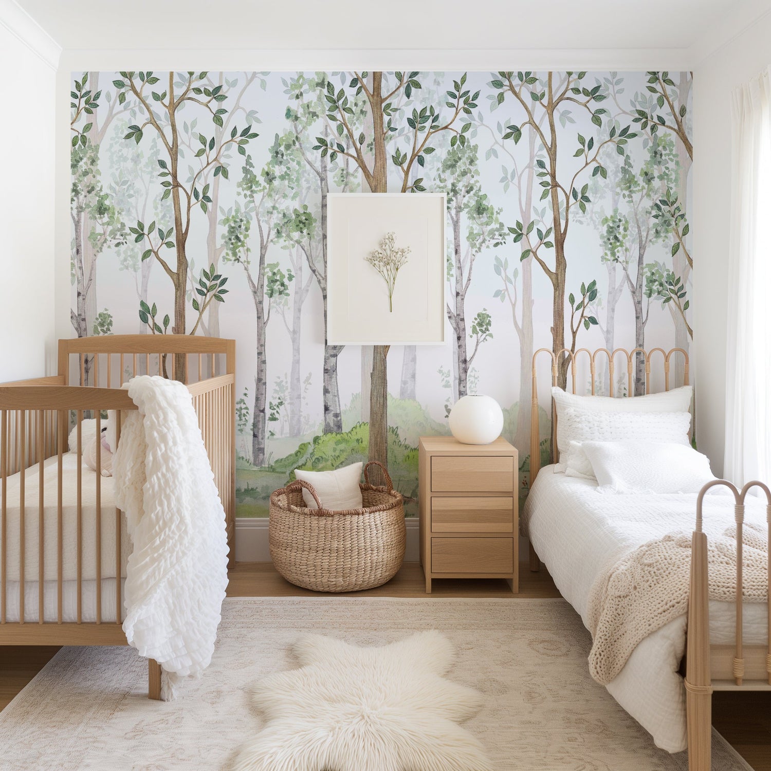 Birch Forest Watercolor Wallpaper