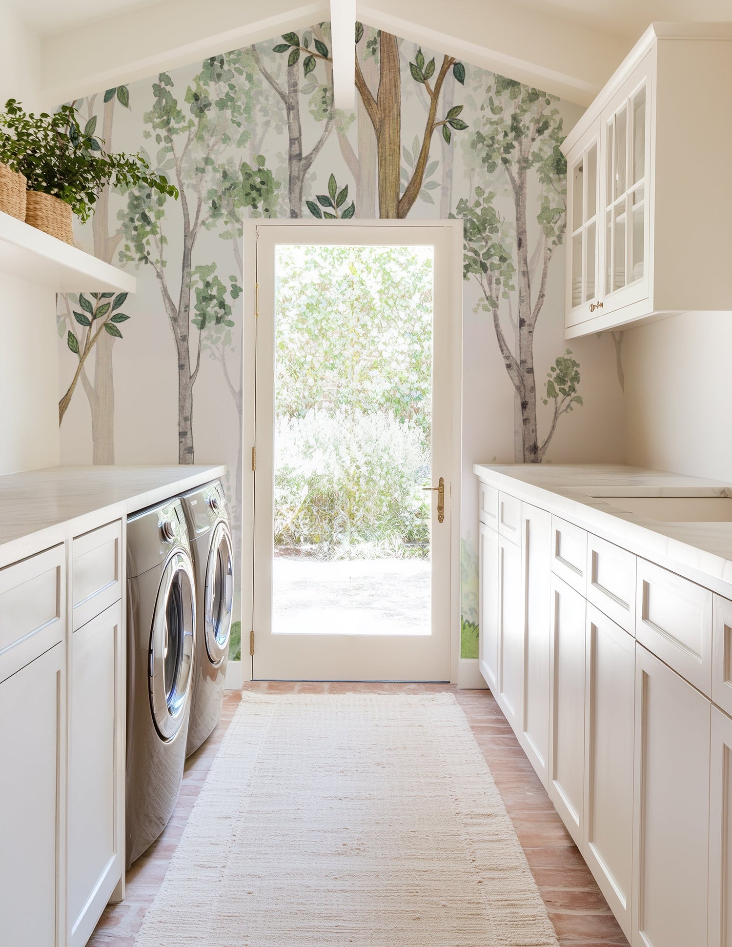 Birch Forest Watercolor Wallpaper