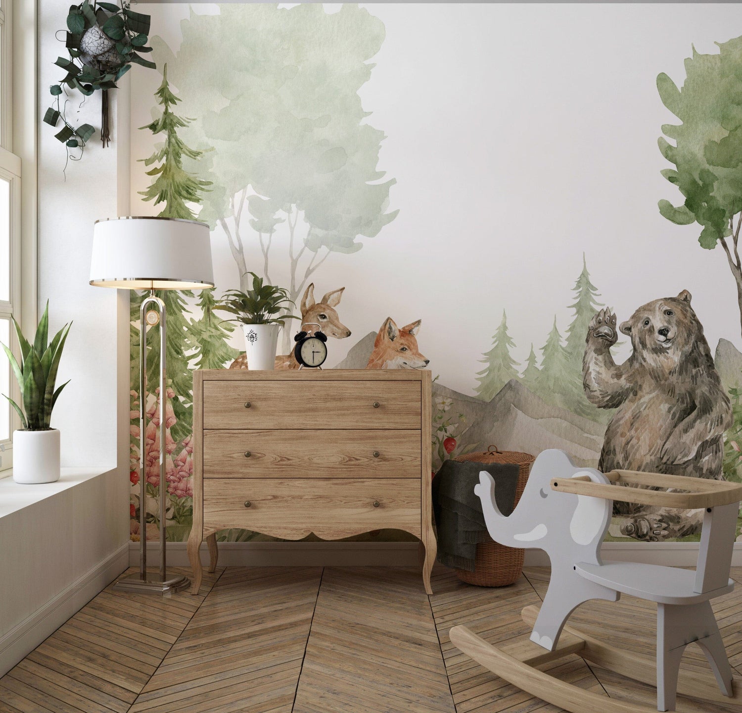 Baby Deer Woodland Nursery Wallpaper