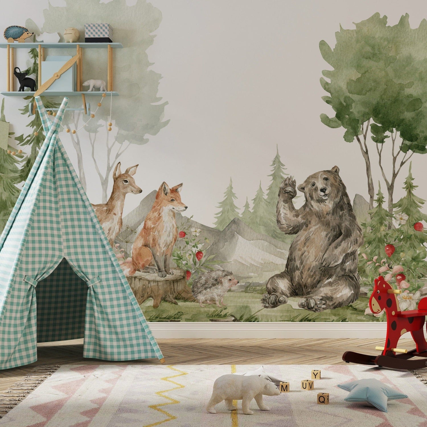 Baby Deer Woodland Nursery Wallpaper