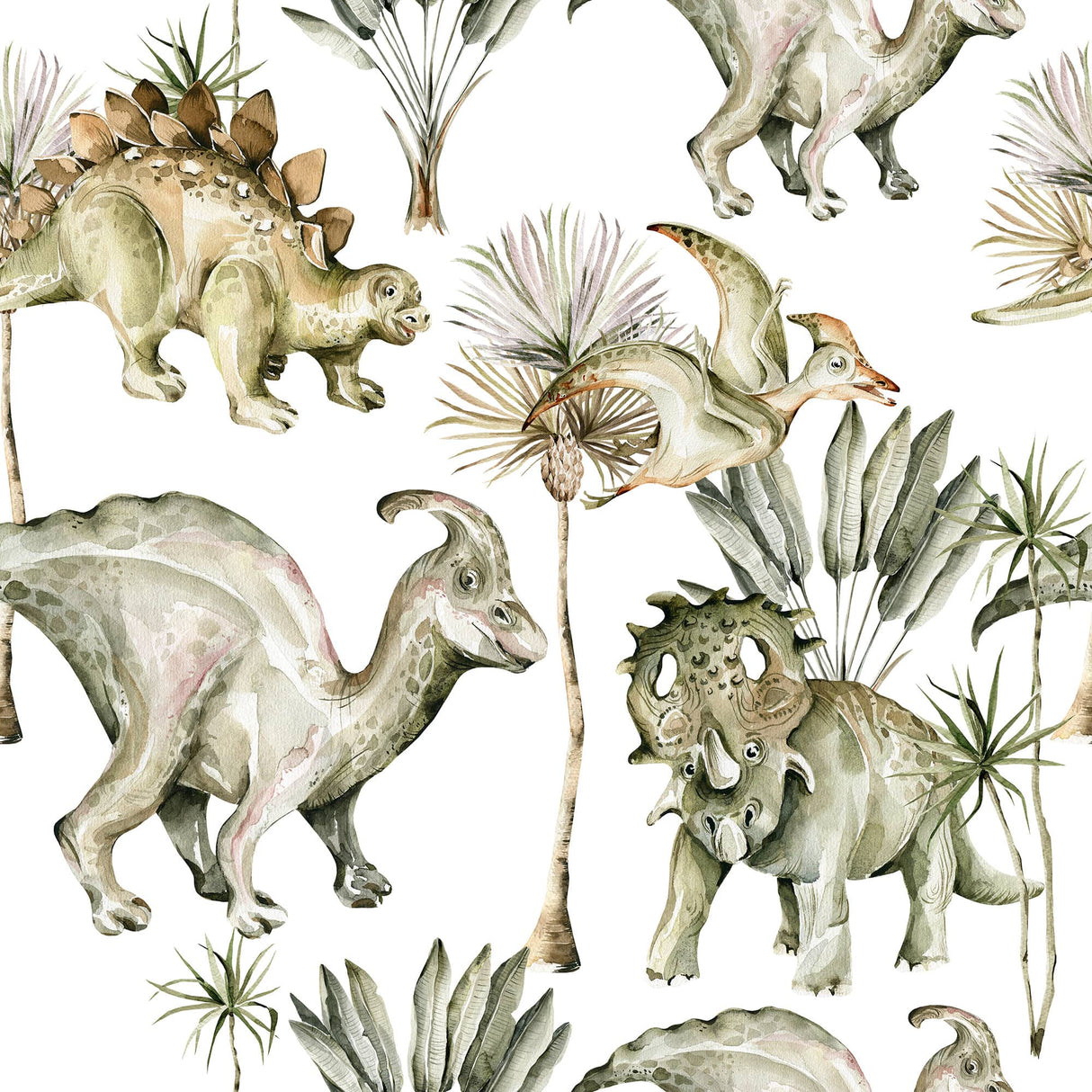 Dinosaur Wallpaper - Cute Peel and Stick Wallpaper for Kids Room