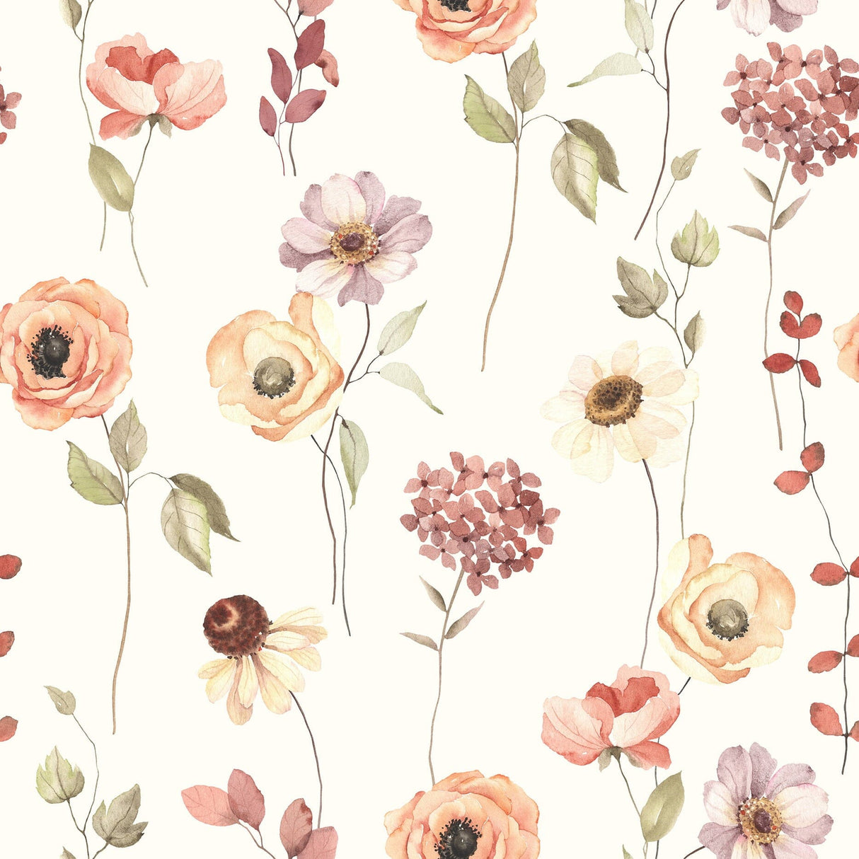 Avery Wallpaper Peel and Stick - Floral Watercolor Wallpaper