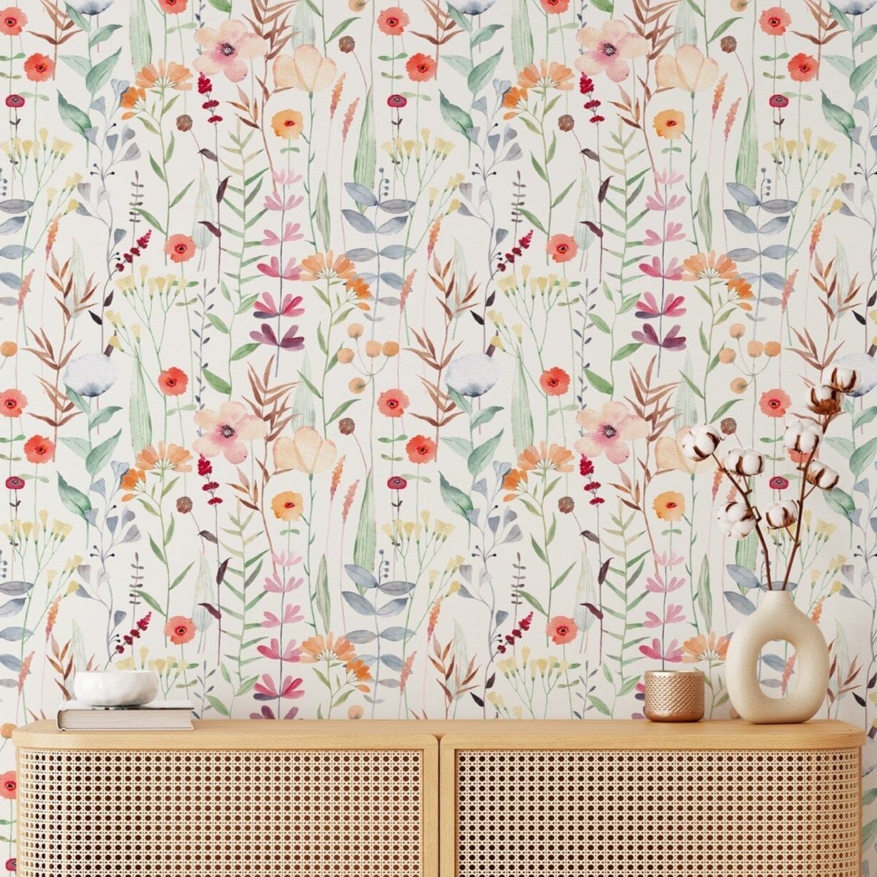 Colorful Wildflower Botanical Wallpaper