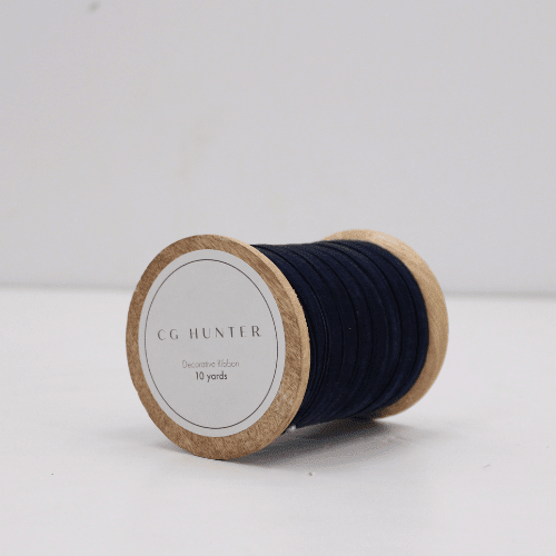 Narrow Hand Dyed Velvet Ribbon Dark Blue