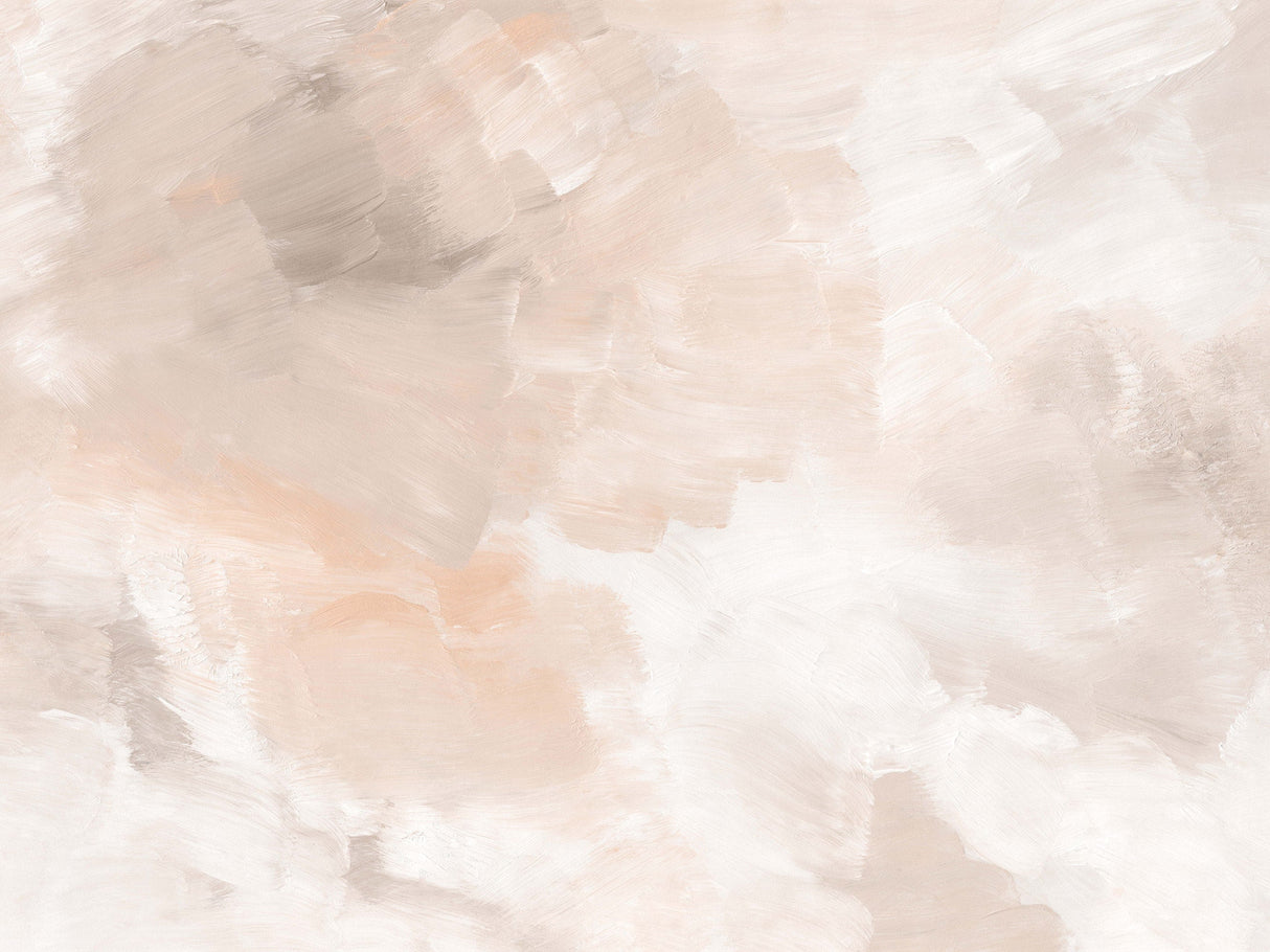 White and Orange Acrylic Texture Wallpaper - Modern Abstract Organic Design