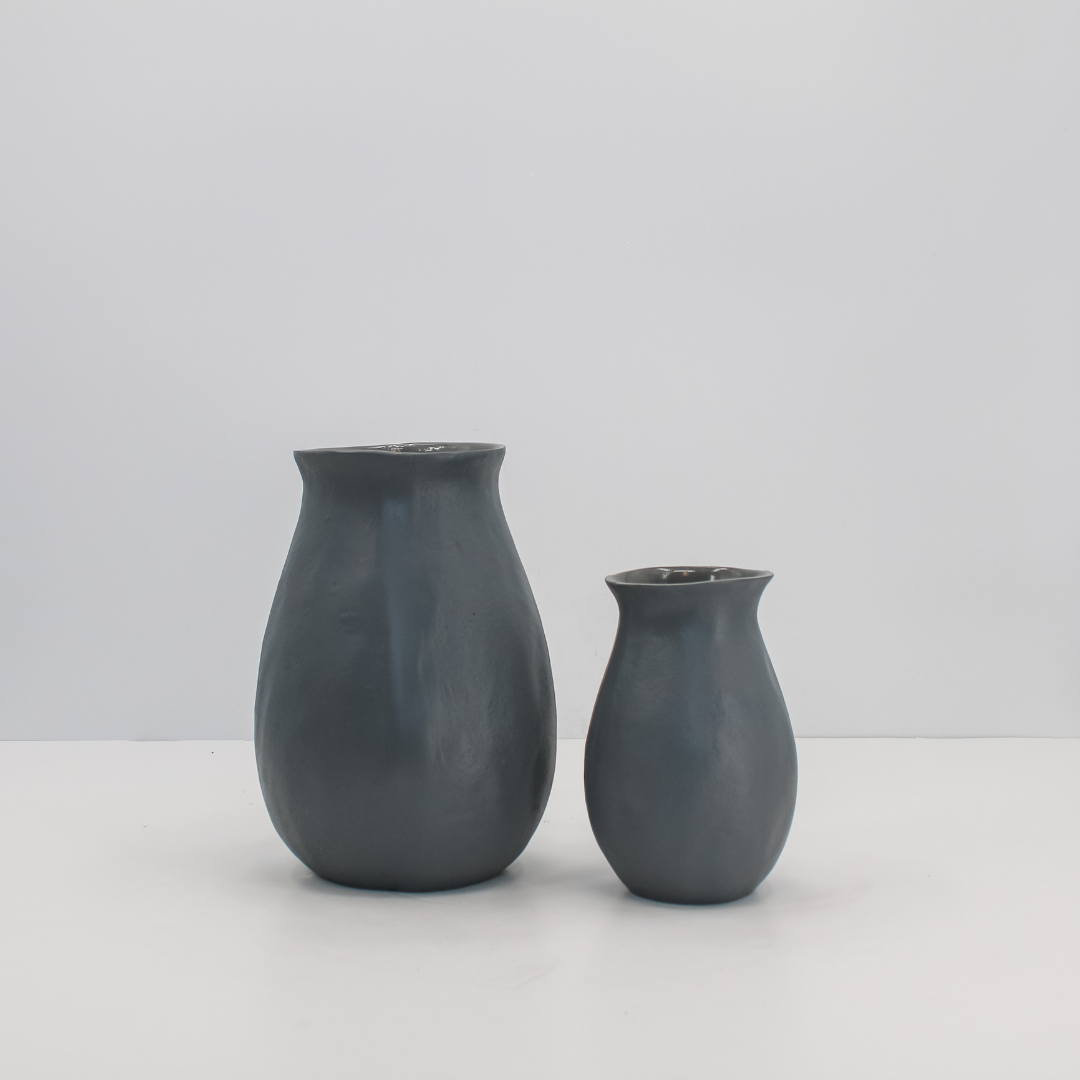 Warm Grey Aluminum Vase