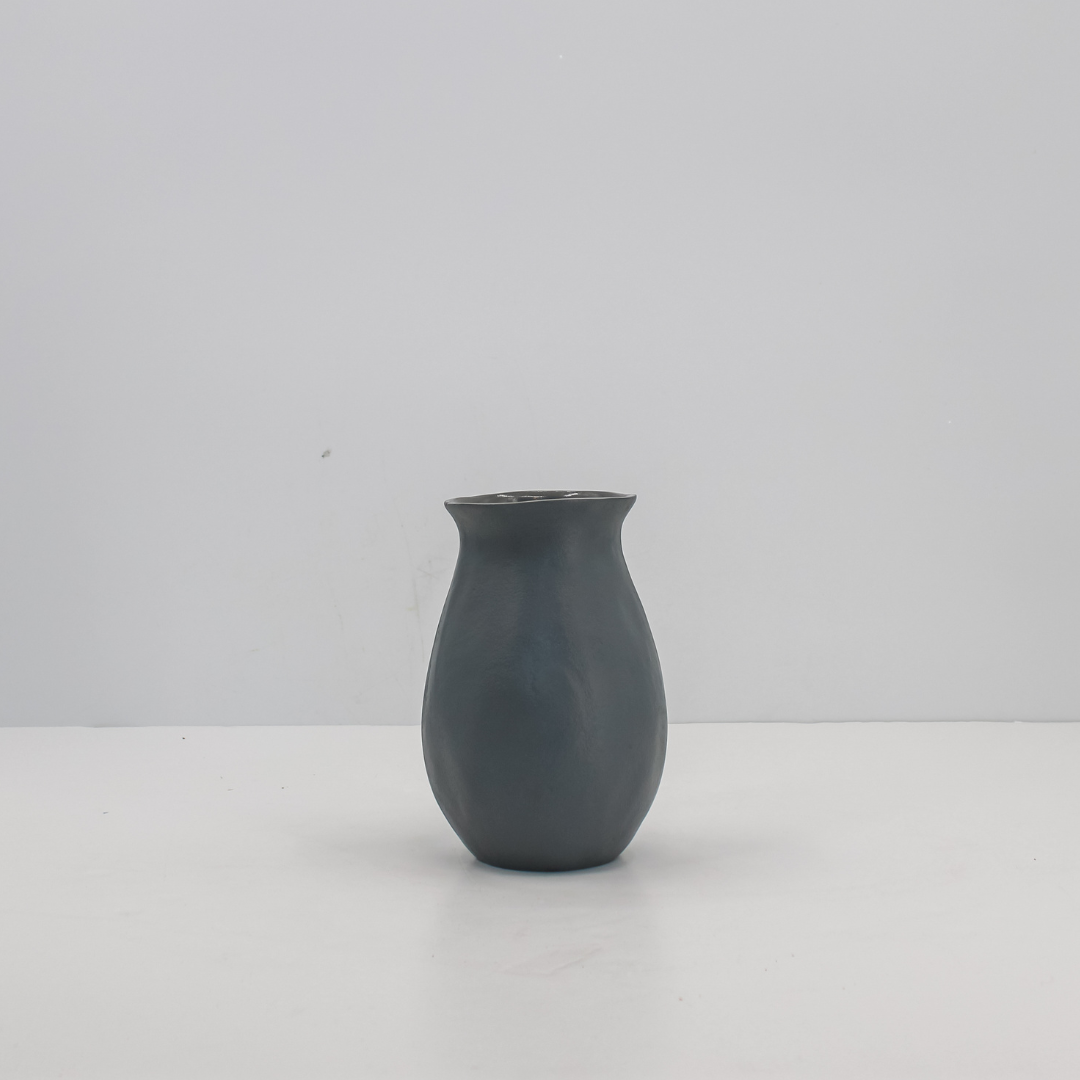 Warm Grey Aluminum Vase