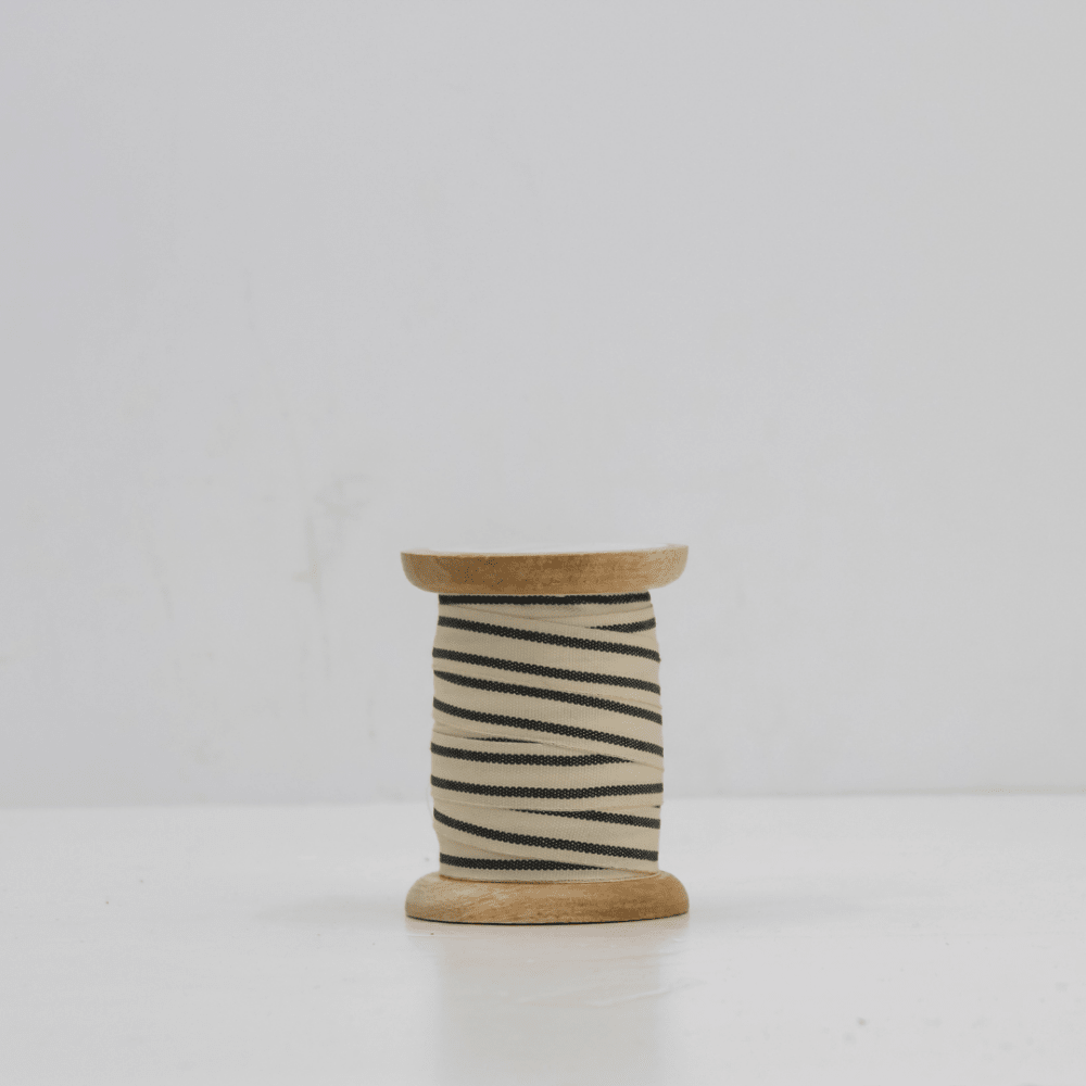 Stripped Ribbon in Cream & Black