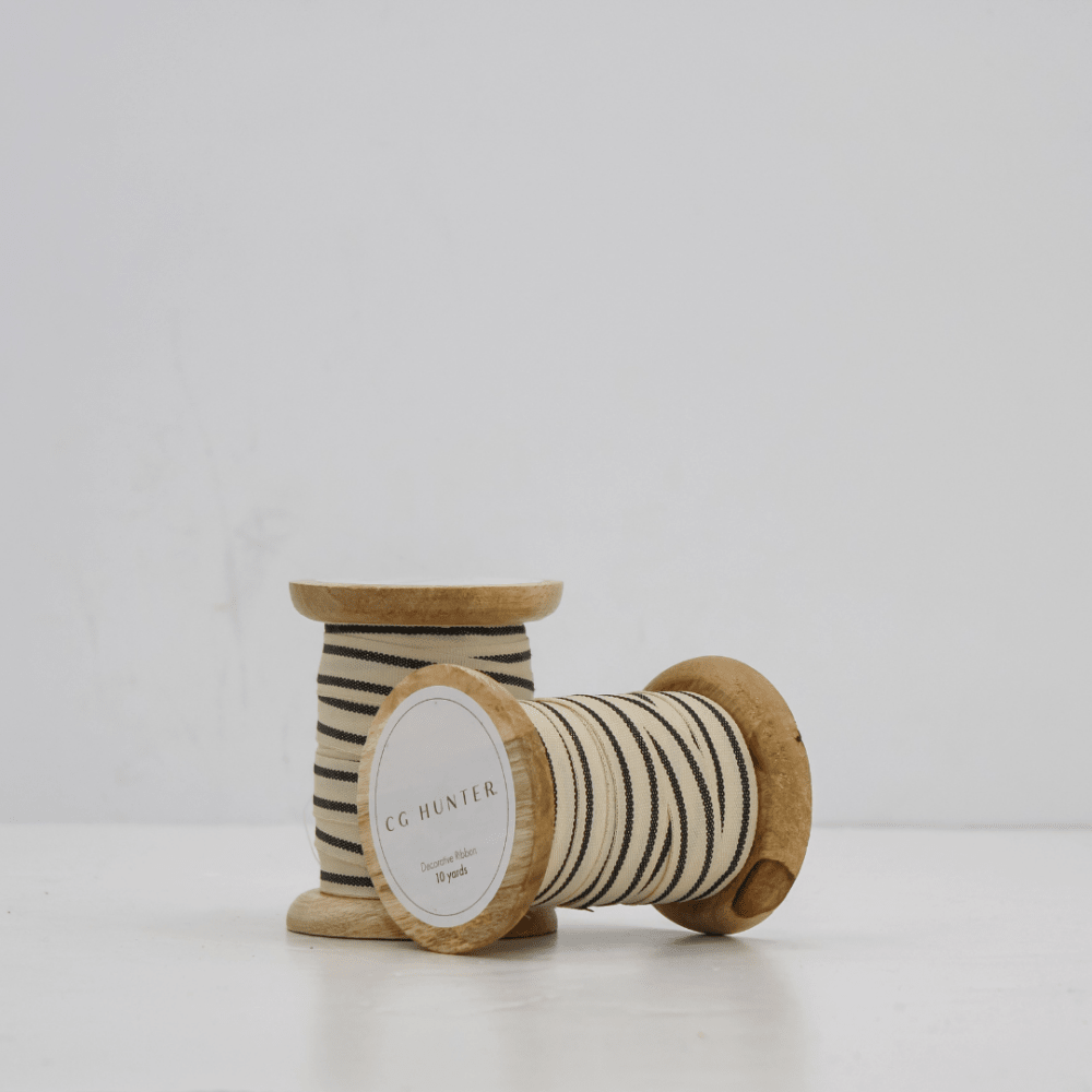 Stripped Ribbon in Cream & Black