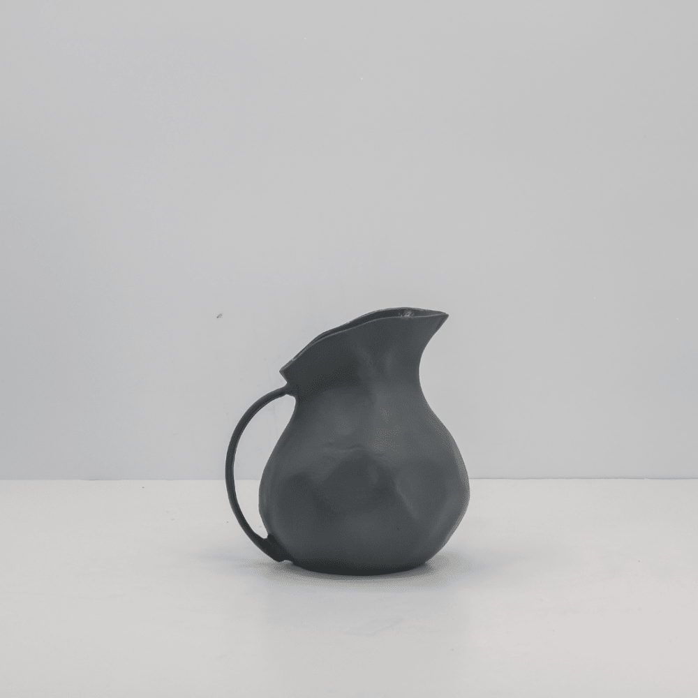 8.5" Warm Grey Aluminum Vase with Handle