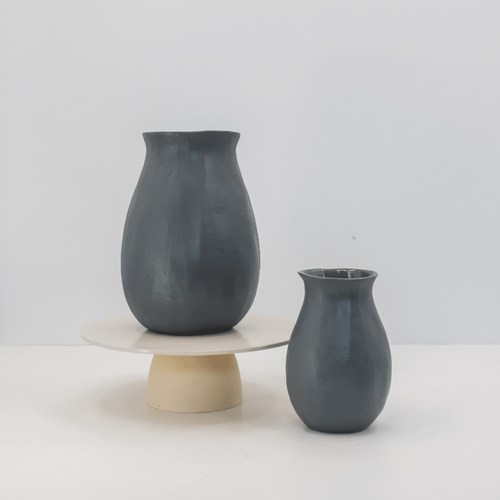Warm Grey Aluminum Vase