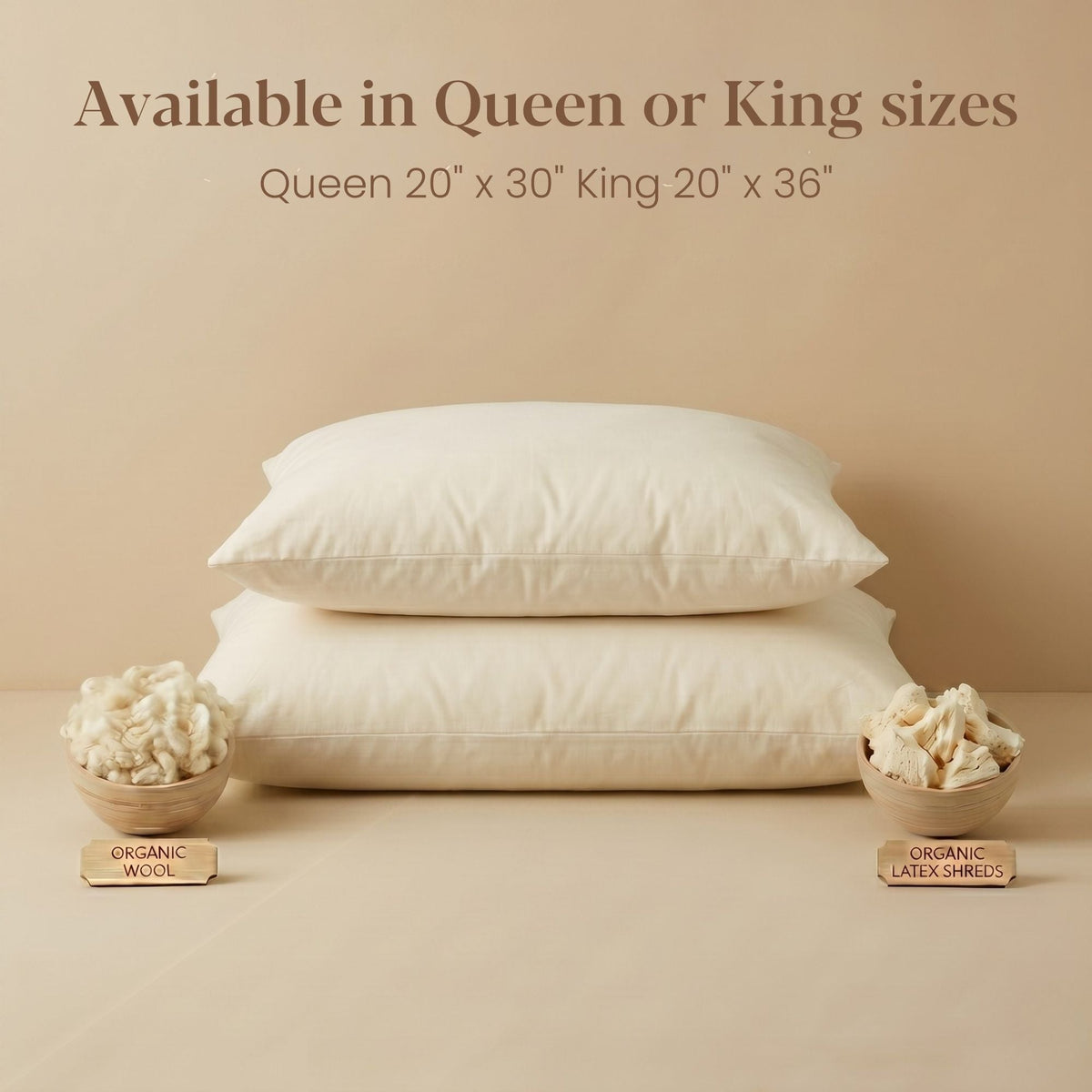 Dual Sided Pillow Firm or Plush (WOOL/LATEX)