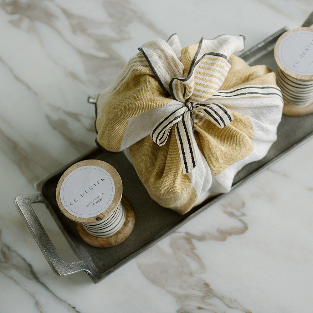 Stripped Ribbon in Cream & Black