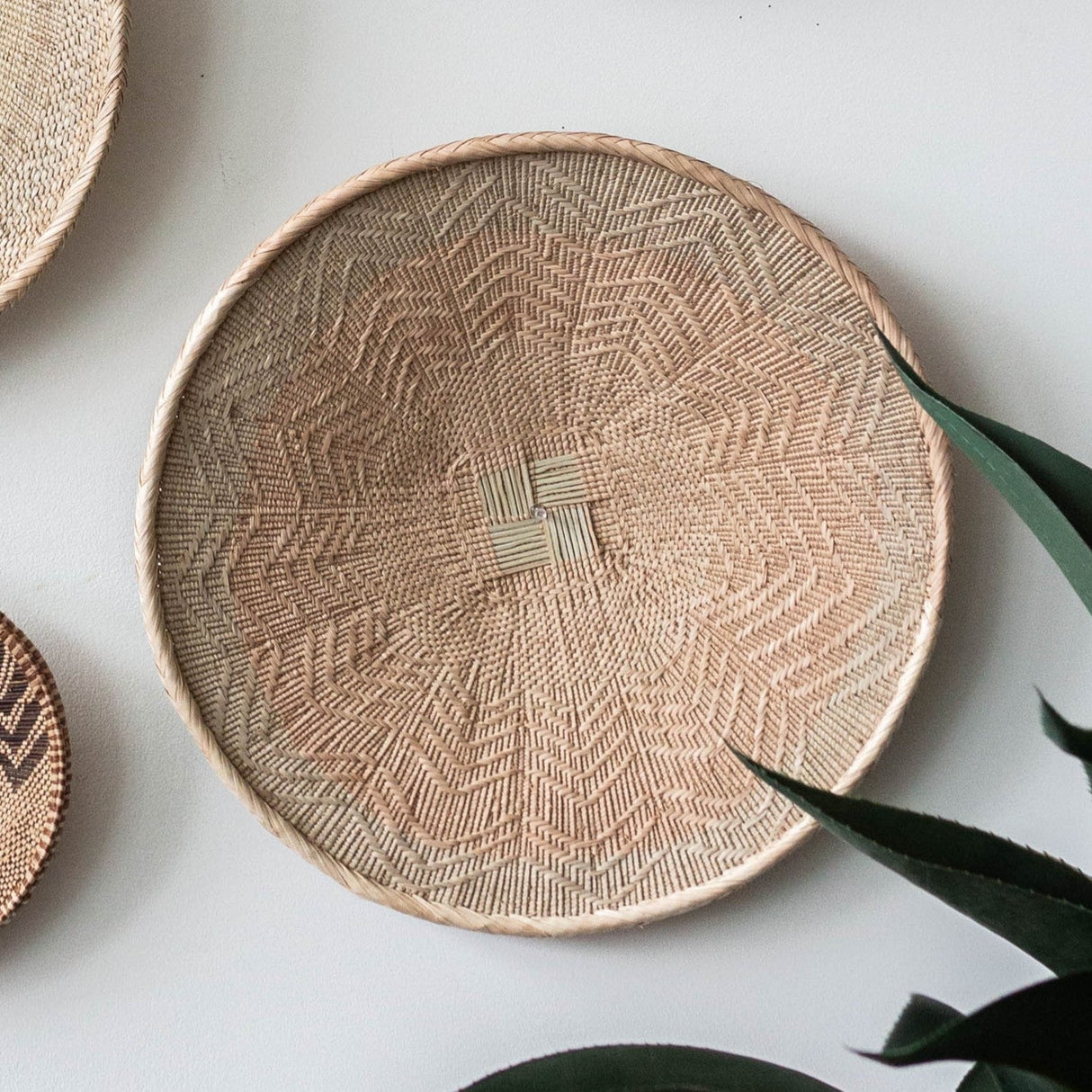 African Wall Basket Decor | Statement Binga Blonde Woven Wall Basket