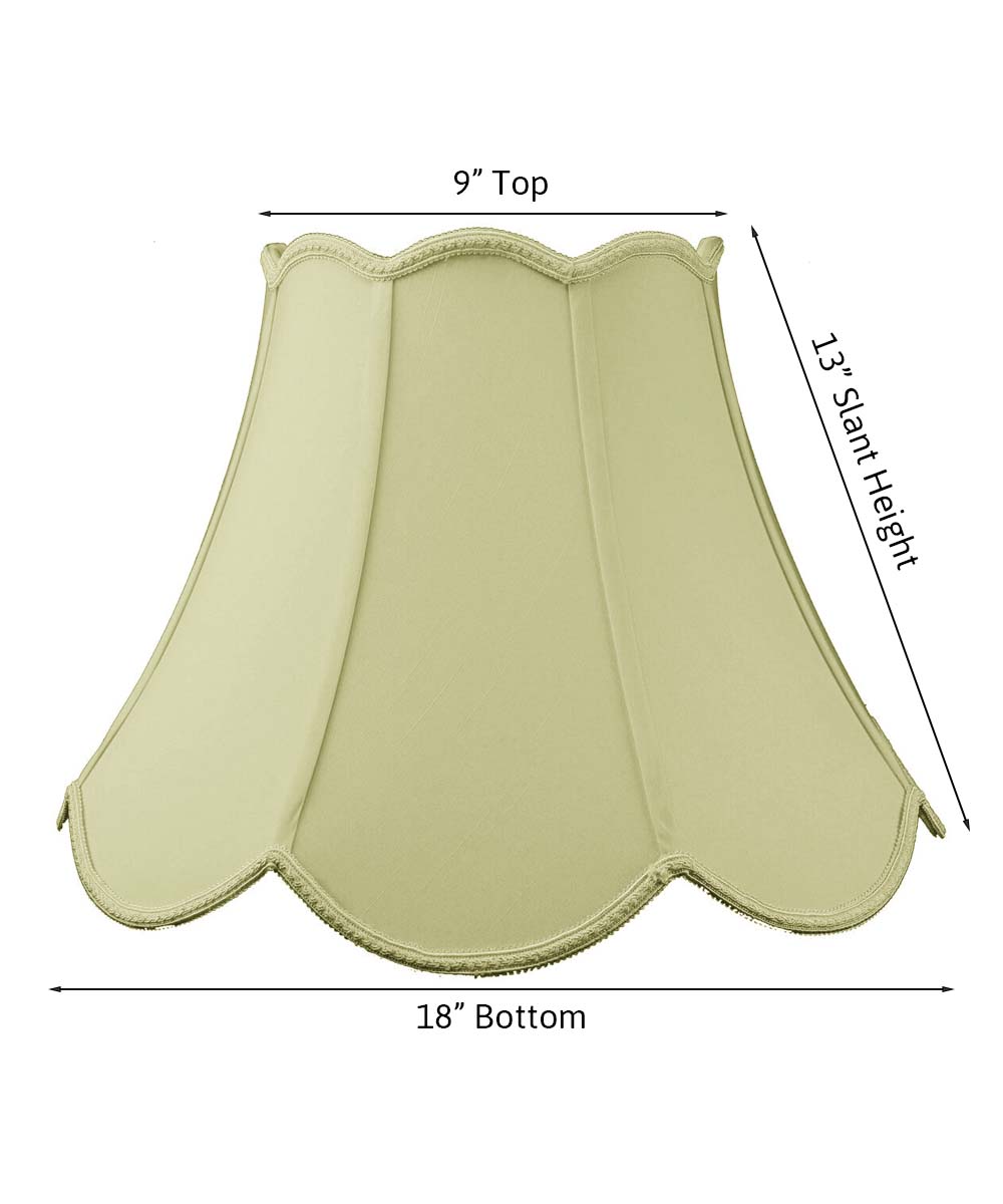 18"W x 13"H Scalloped Bell Lamp Shade Eggshell