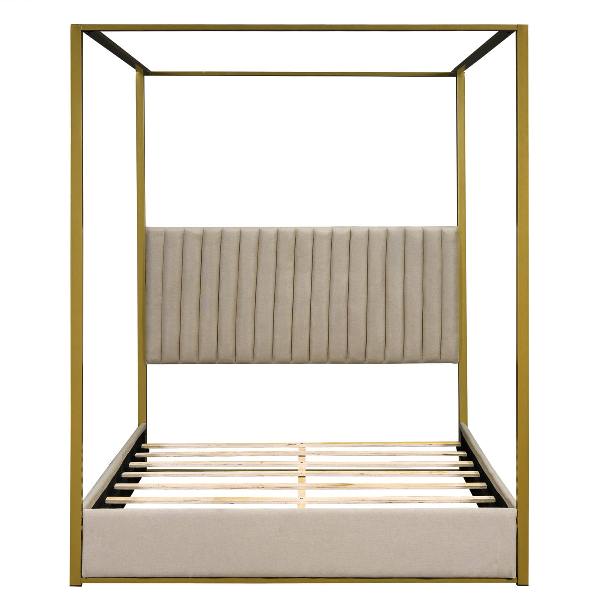 Walker Edison | Queen Size Upholstery Canopy Platform Bed