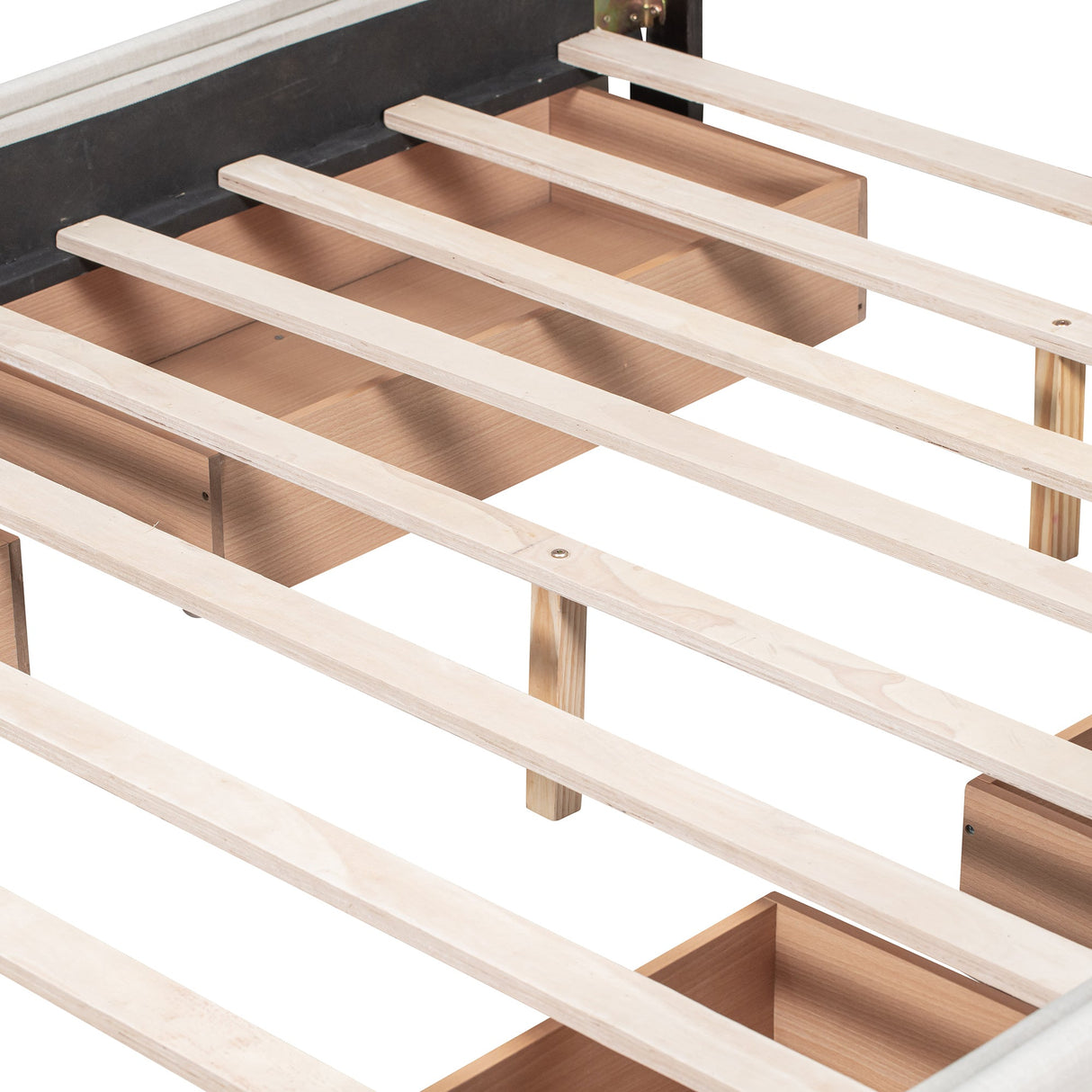 Walker Edison | Upholstered Queen Platform Bed with Storage