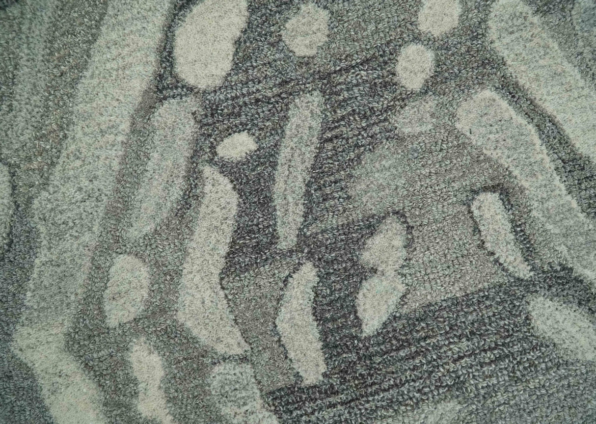 Abstract Modern Hand Tufted 2x3, 3x5, 5x8, 6x9, 8x10 and 9x12 Woolen Beige, Silver and Gray Area Rug | MIR3