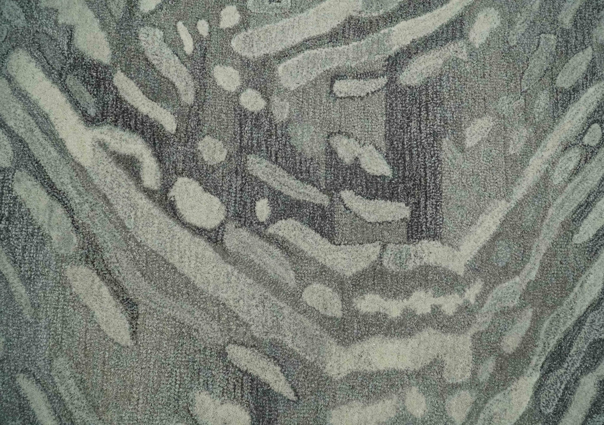 Abstract Modern Hand Tufted 2x3, 3x5, 5x8, 6x9, 8x10 and 9x12 Woolen Beige, Silver and Gray Area Rug | MIR3