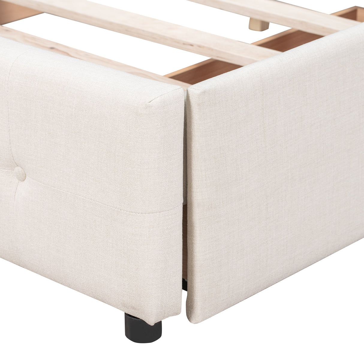 Walker Edison | Upholstered Queen Platform Bed with Storage