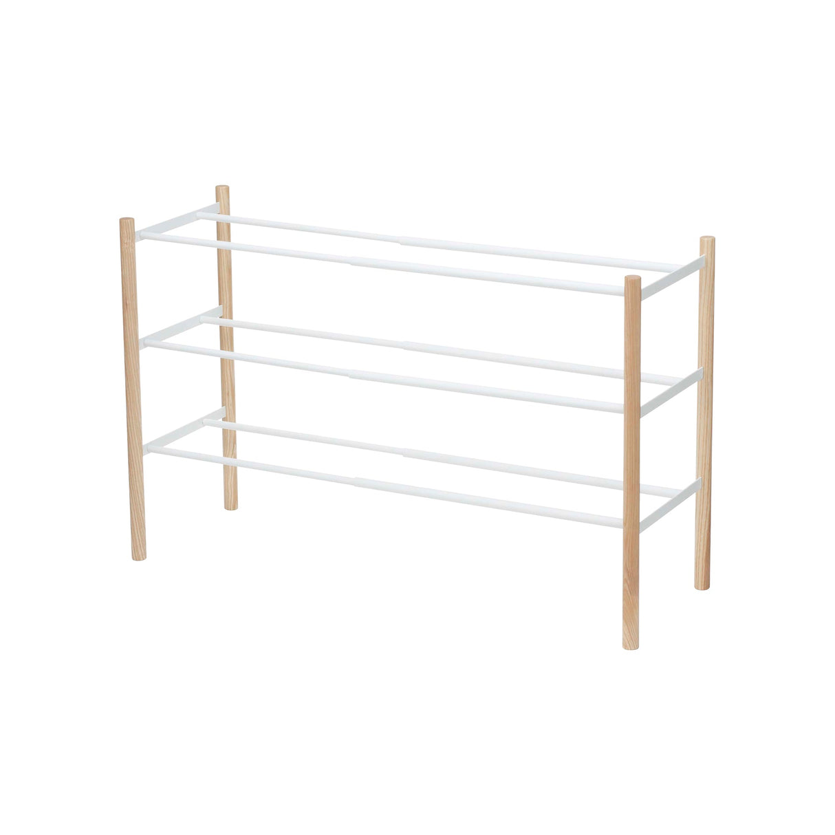 Expandable Shoe Rack (18" H) - Steel + Wood