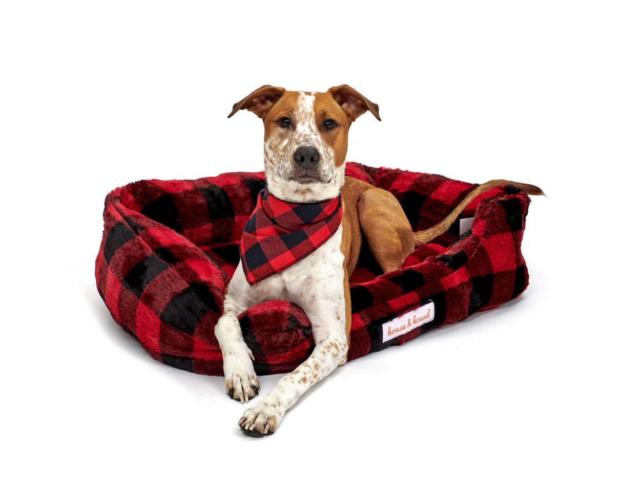 Mink Relaxer Bed - Red & Black