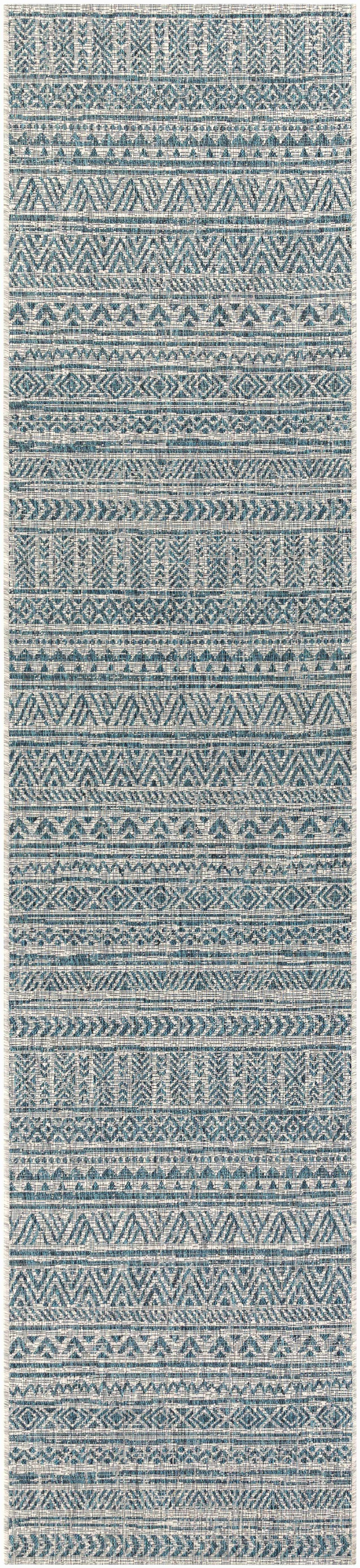Novato Aqua All Over Pattern Performance Rug