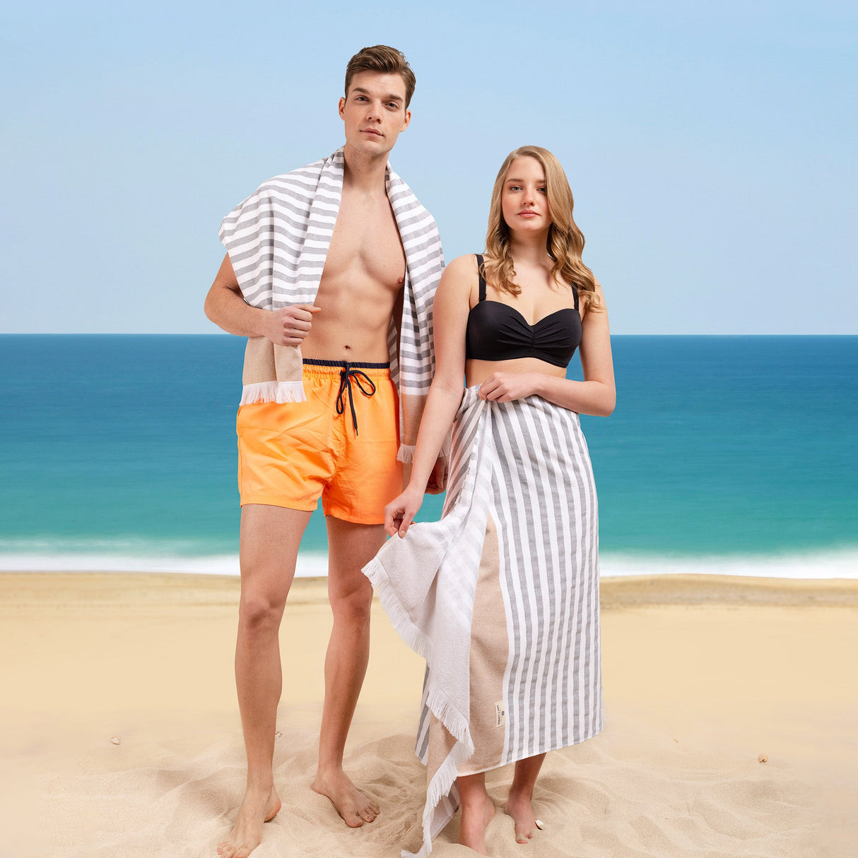 Mediterranean 100% Cotton Turkish Peshtemals, 35" x 60", Modern & Traditional Turkish Bath Towels