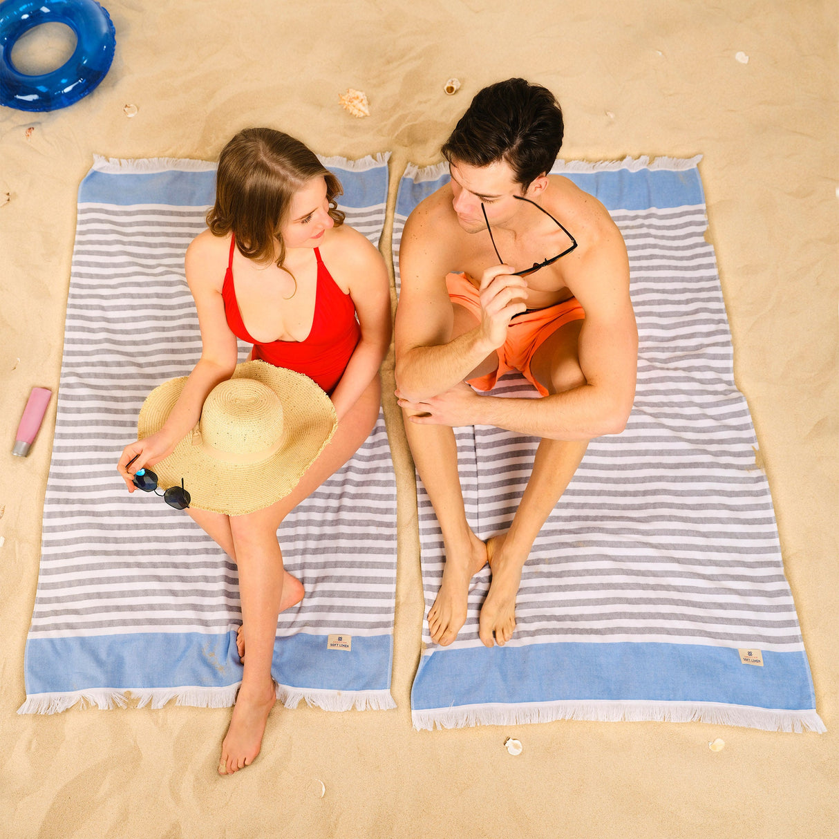 Mediterranean 100% Cotton Turkish Peshtemals, 35" x 60", Modern & Traditional Turkish Bath Towels