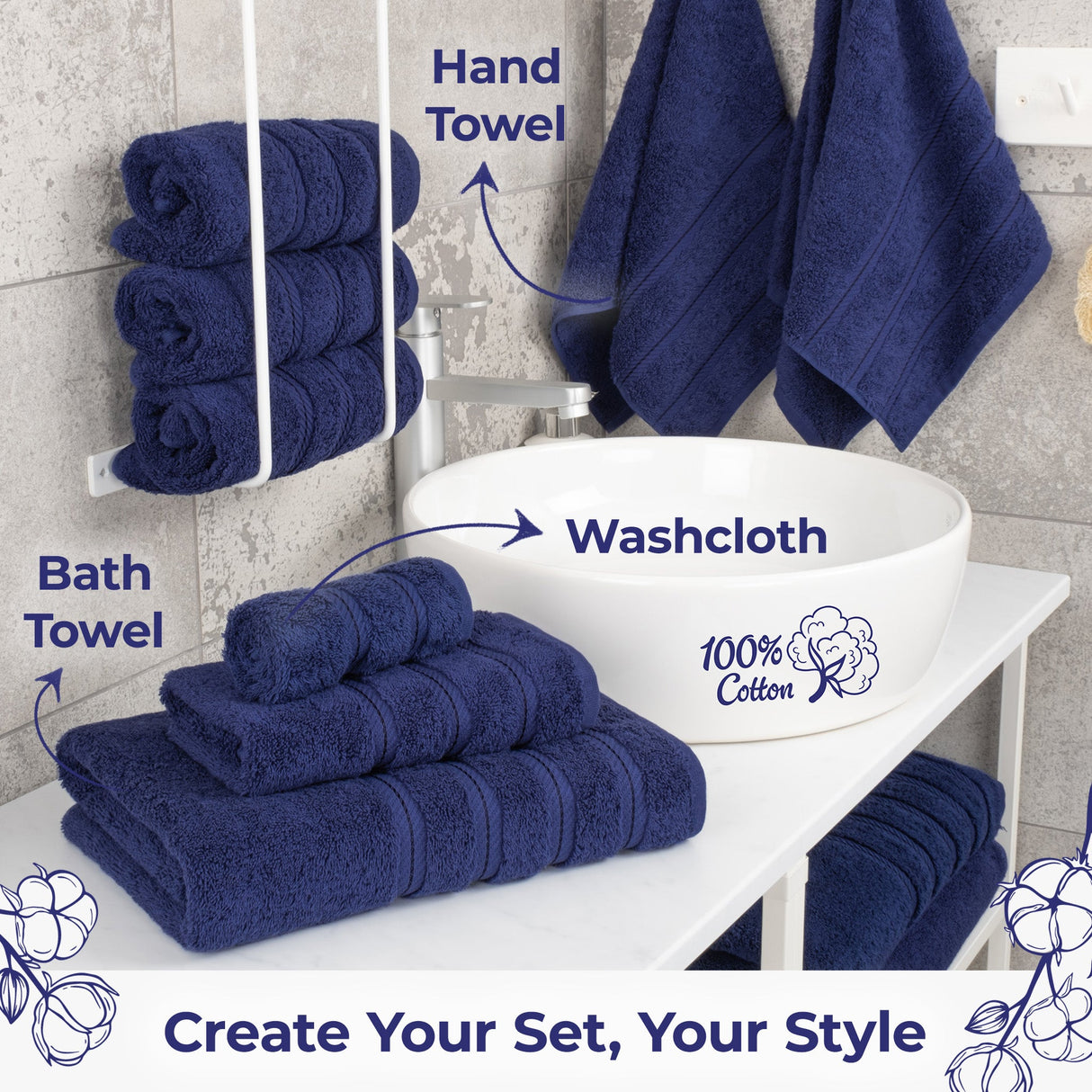 American Soft Linen Single Piece 100% Cotton Turkish Towels with 20 Different Colors, Create Your Set