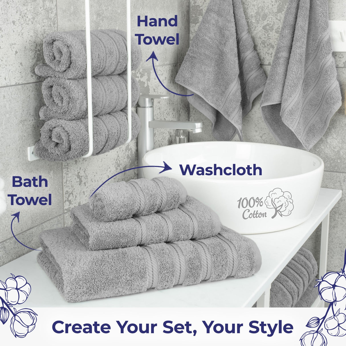 American Soft Linen Single Piece 100% Cotton Turkish Towels with 20 Different Colors, Create Your Set