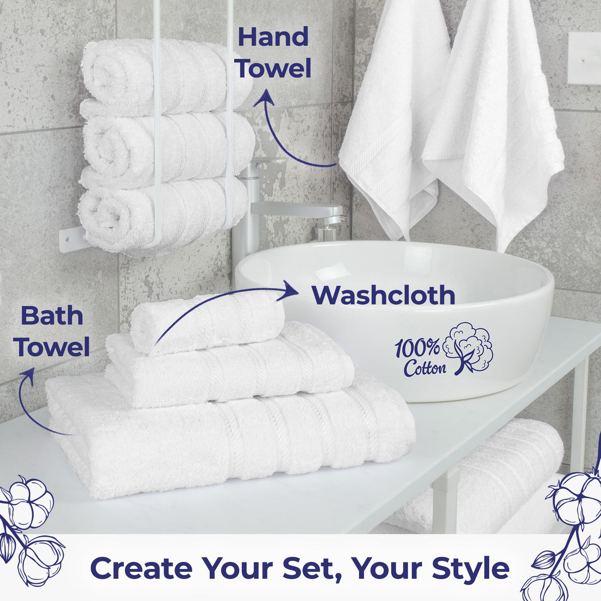 American Soft Linen Single Piece 100% Cotton Turkish Towels with 20 Different Colors, Create Your Set