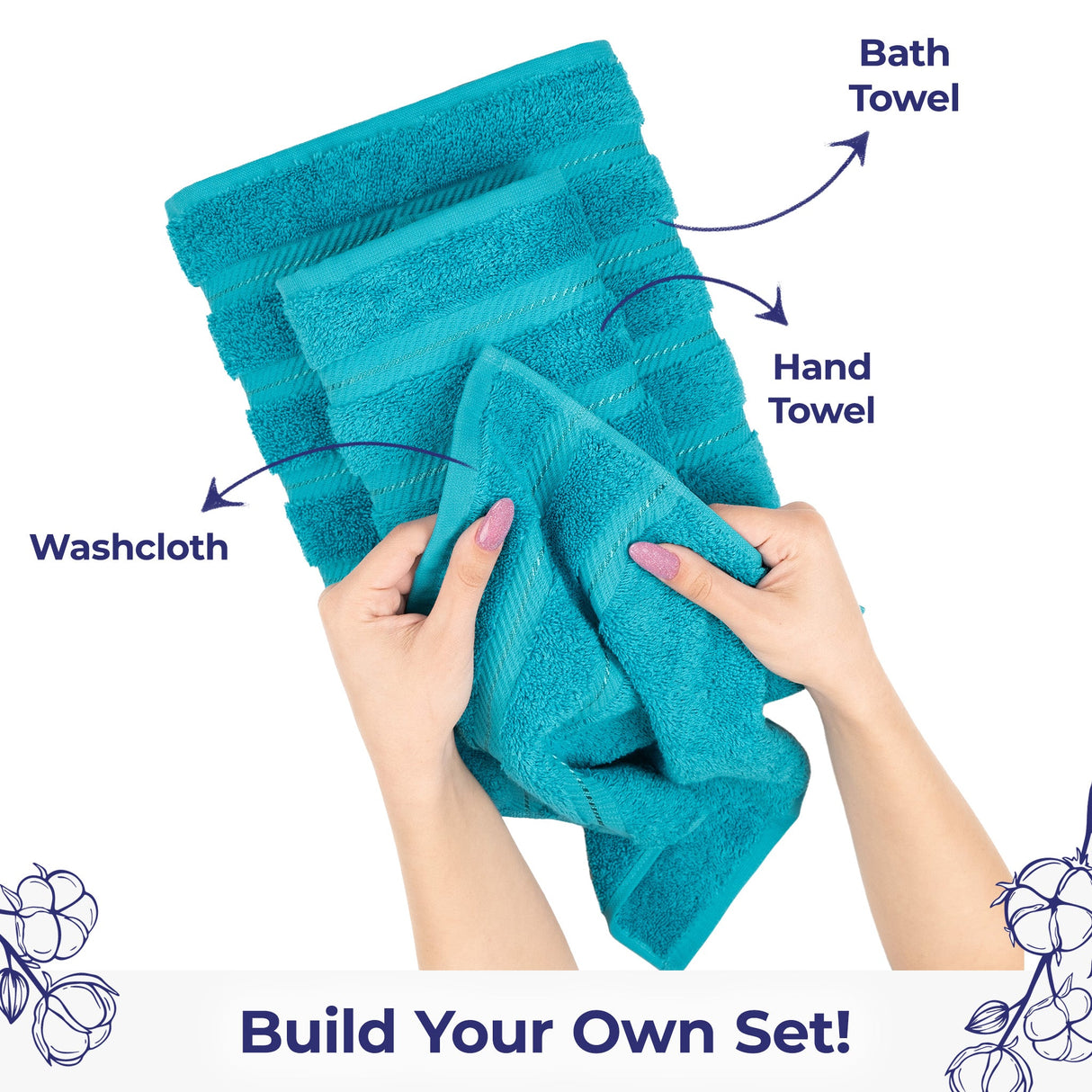 American Soft Linen Single Piece 100% Cotton Turkish Towels with 20 Different Colors, Create Your Set