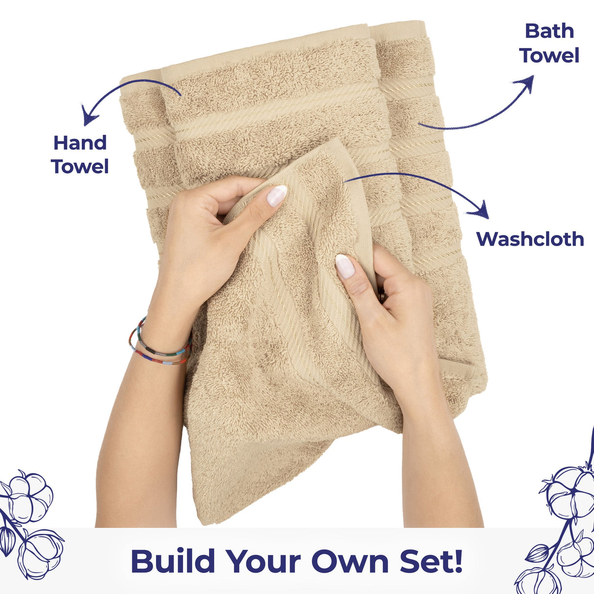 American Soft Linen Single Piece 100% Cotton Turkish Towels with 20 Different Colors, Create Your Set