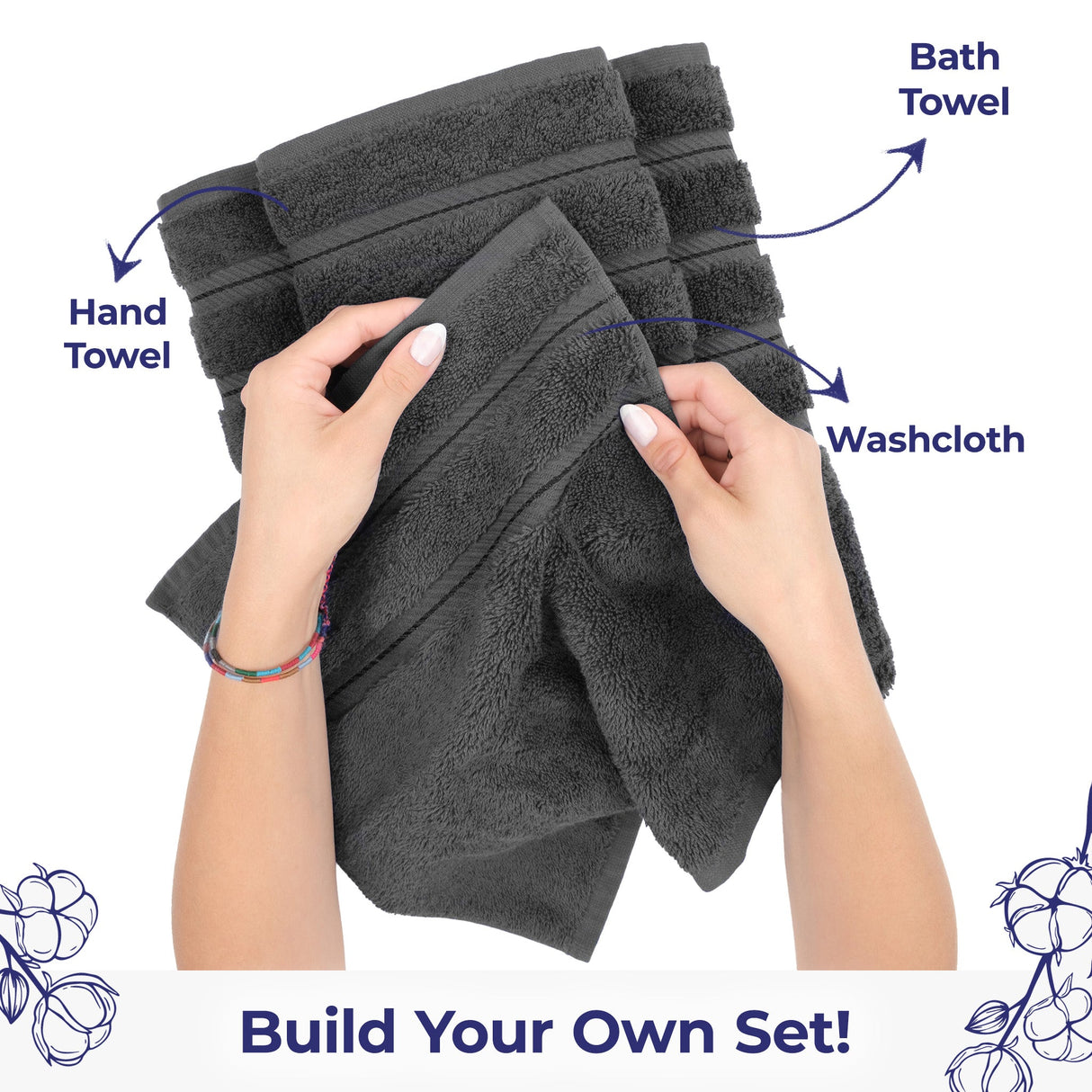 American Soft Linen Single Piece 100% Cotton Turkish Towels with 20 Different Colors, Create Your Set