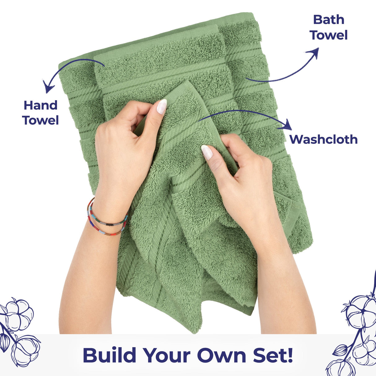 American Soft Linen Single Piece 100% Cotton Turkish Towels with 20 Different Colors, Create Your Set