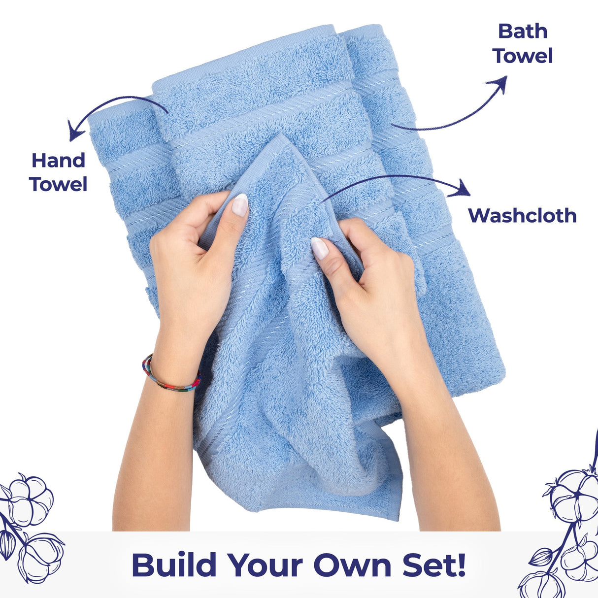 American Soft Linen Single Piece 100% Cotton Turkish Towels with 20 Different Colors, Create Your Set