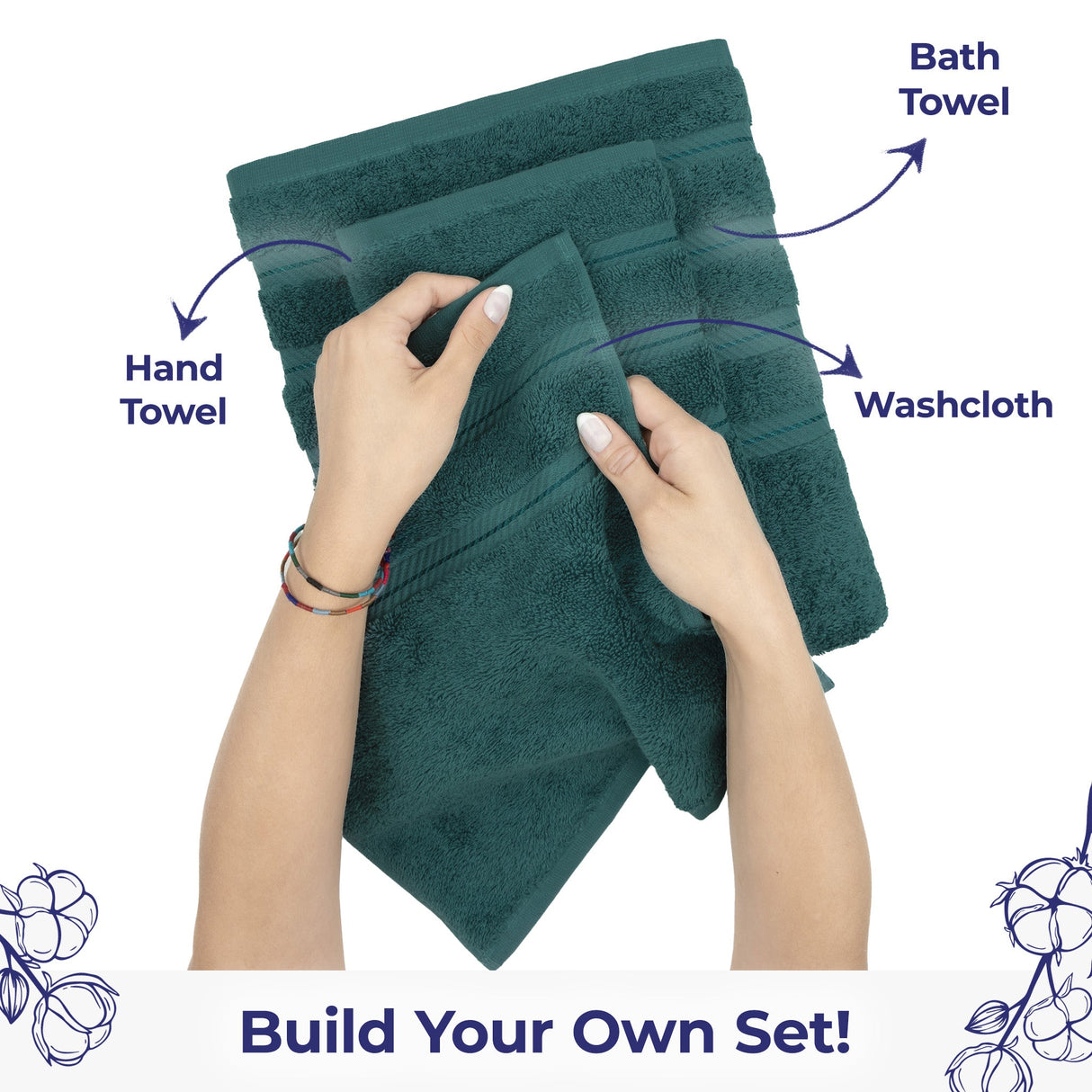 American Soft Linen Single Piece 100% Cotton Turkish Towels with 20 Different Colors, Create Your Set