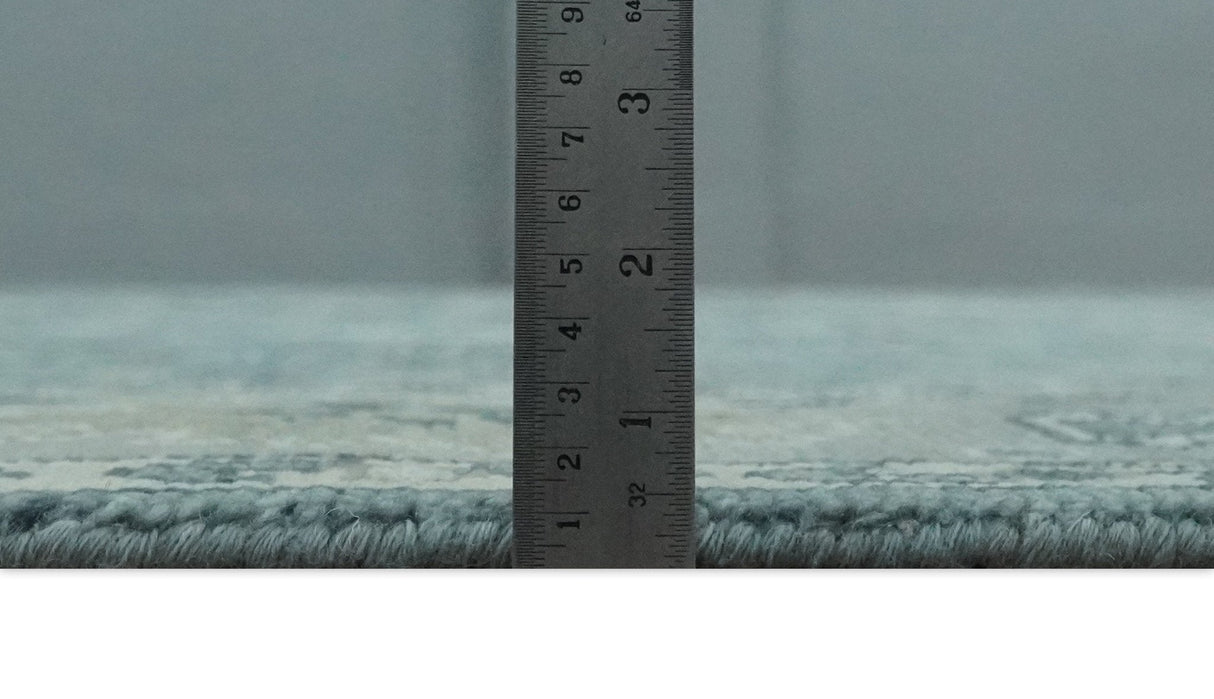 Antique Hand Knotted Oushak Gray and Silver Traditional wool Area Rug