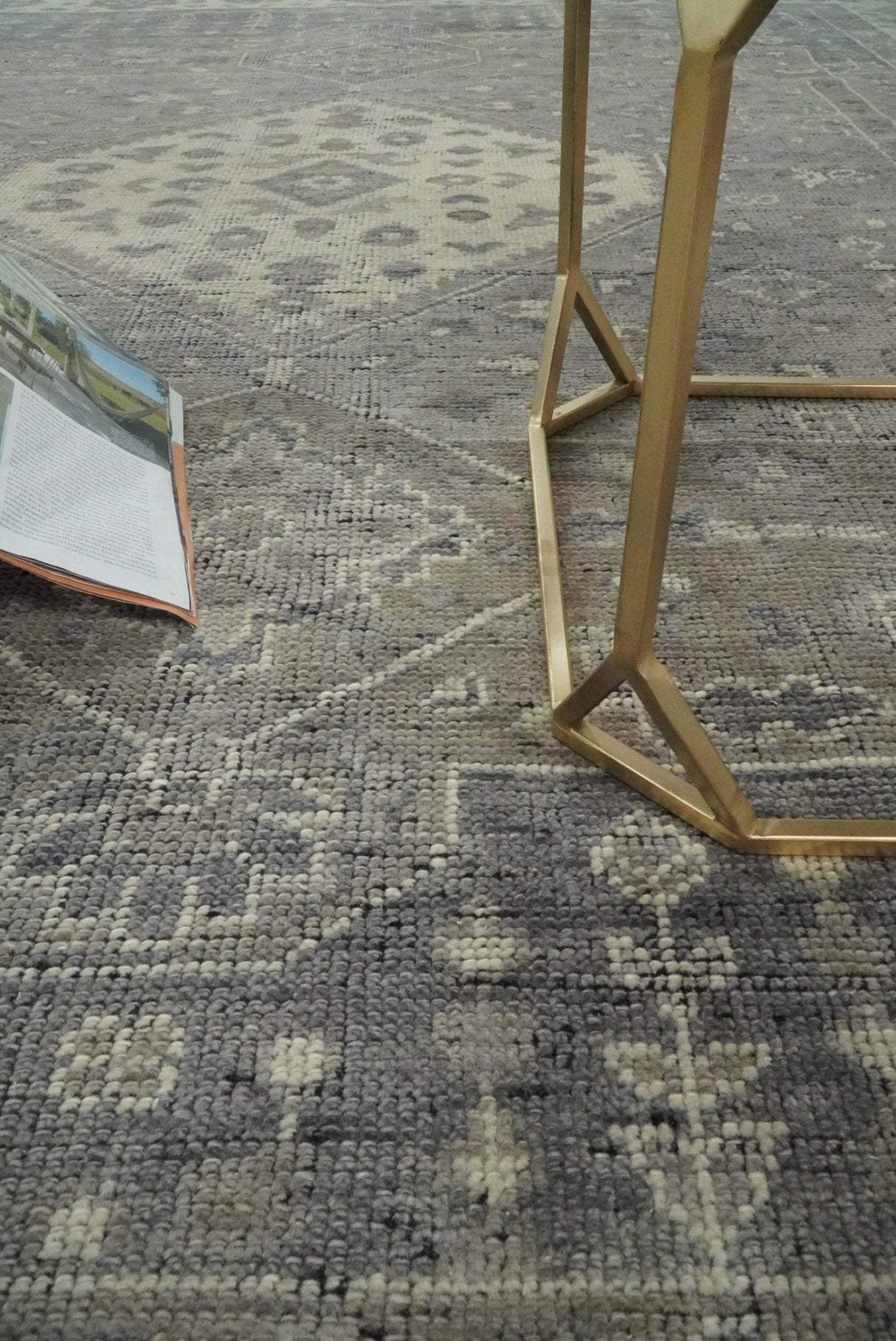 Custom Made Vintage Distressed Hand Knotted Serapi Gray and Beige Traditional Antique Area Rug