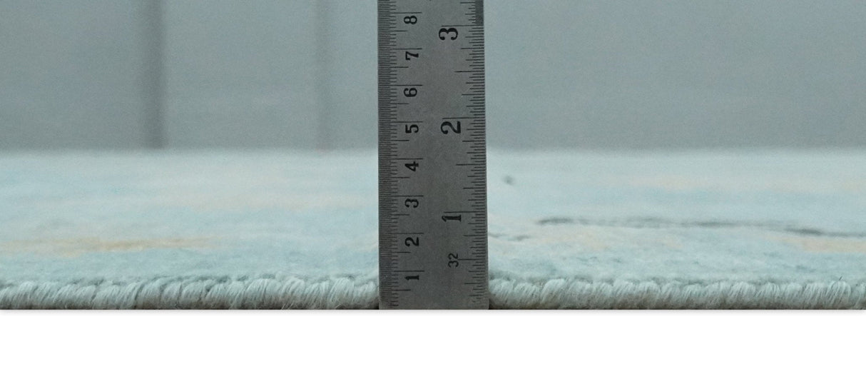 Antique Blue Charcoal Hand knotted Traditional Multi Size Oushak Wool Area Rug