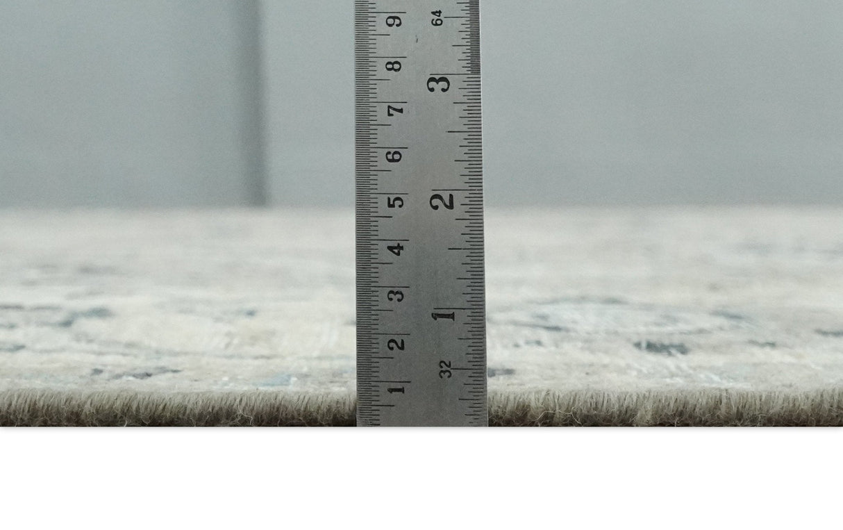 Custom Made Antique Distressed Brown and Beige Hand Knotted Traditional Oriental Oushak Wool Area Rug