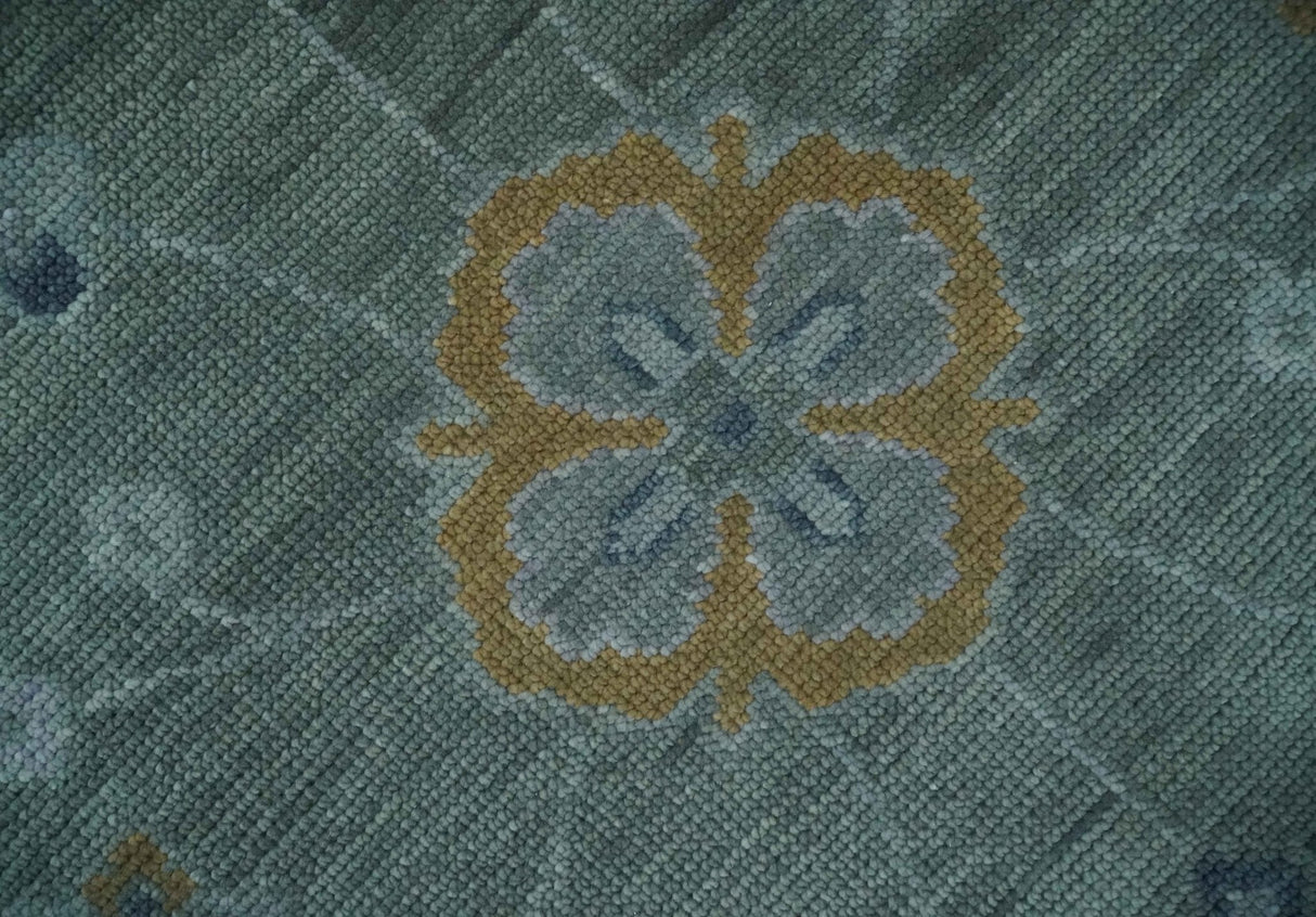 Antique Finish Gray Hand knotted Traditional Oushak Custom Made wool Area Rug