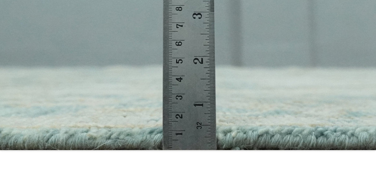 Hand Knotted Traditional Turkish Teal Oushak Wool Rug