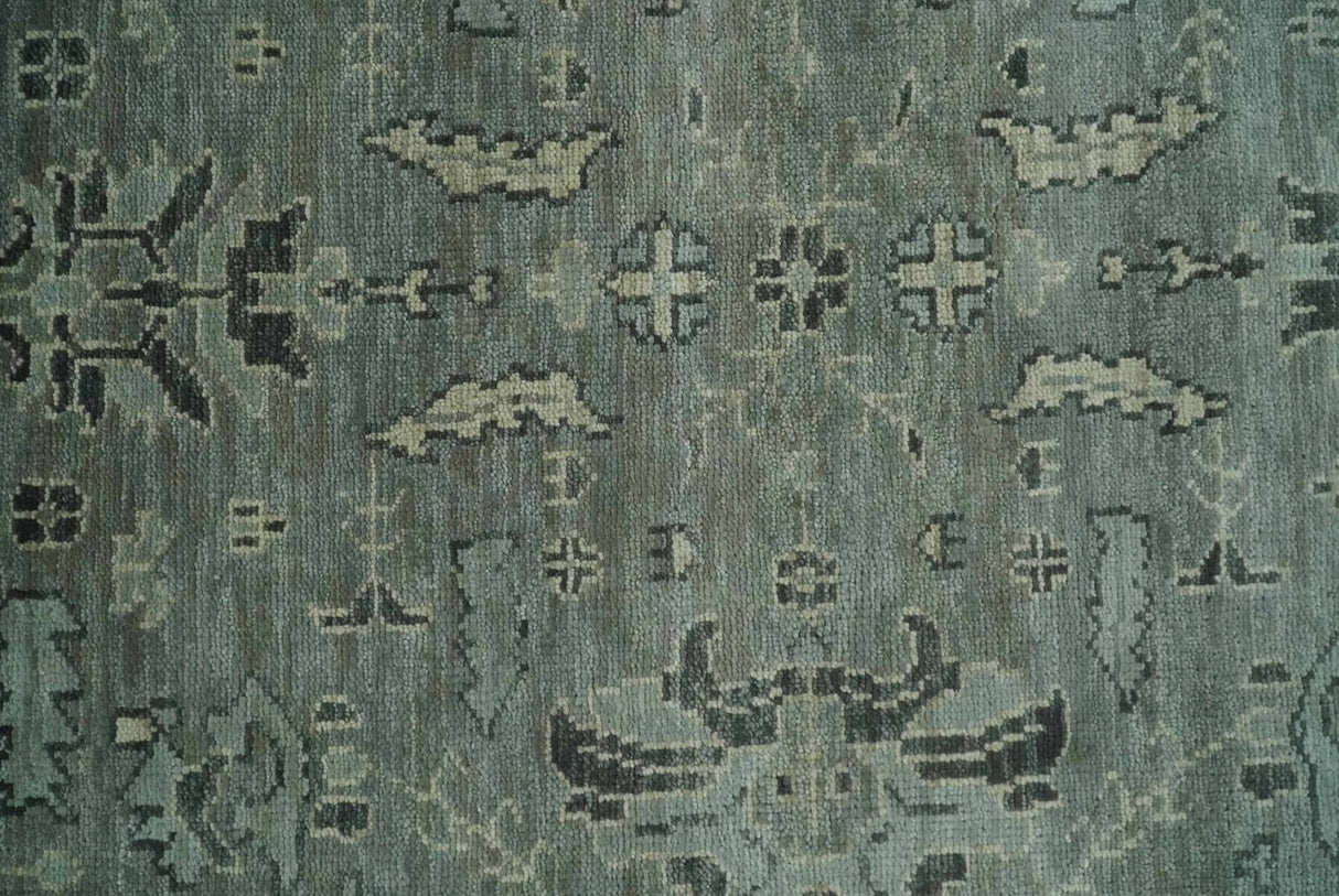 Antique Oushak Silver and Charcoal Multi size Wool Area Rug