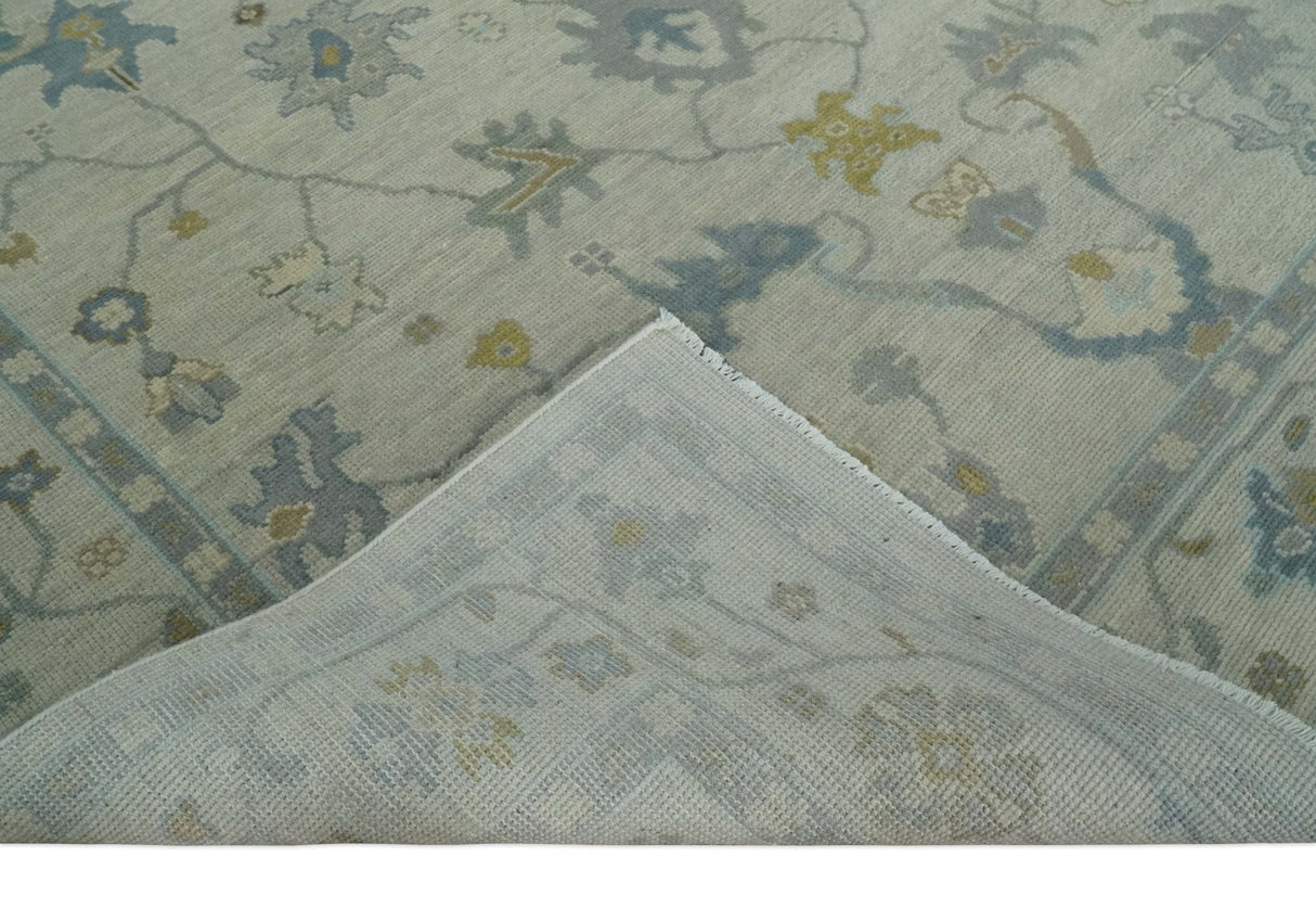 Antique Silver Hand knotted Traditional Multi Size Oushak Wool area Rug