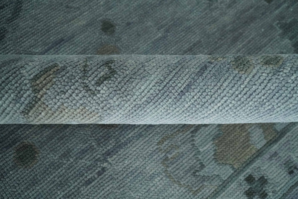 Antique style Gray and Silver Hand Knotted Multi Size Oushak Wool Area Rug